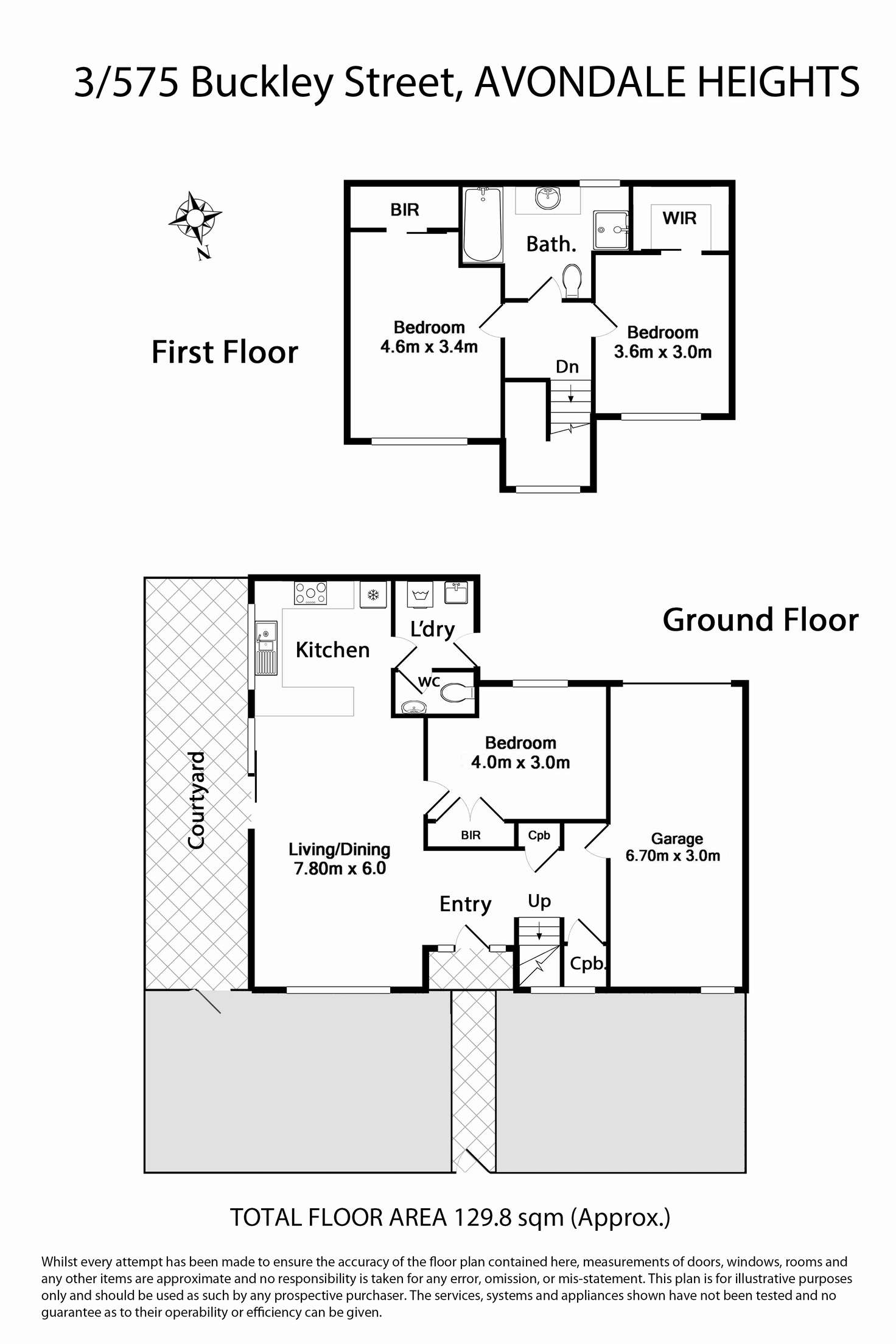 Floorplan of Homely townhouse listing, Unit 3/575 Buckley Street, Avondale Heights VIC 3034