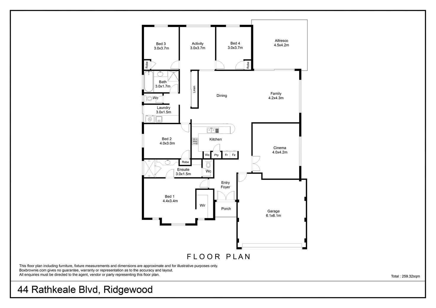 Floorplan of Homely house listing, 44 Rathkeale Boulevard, Ridgewood WA 6030