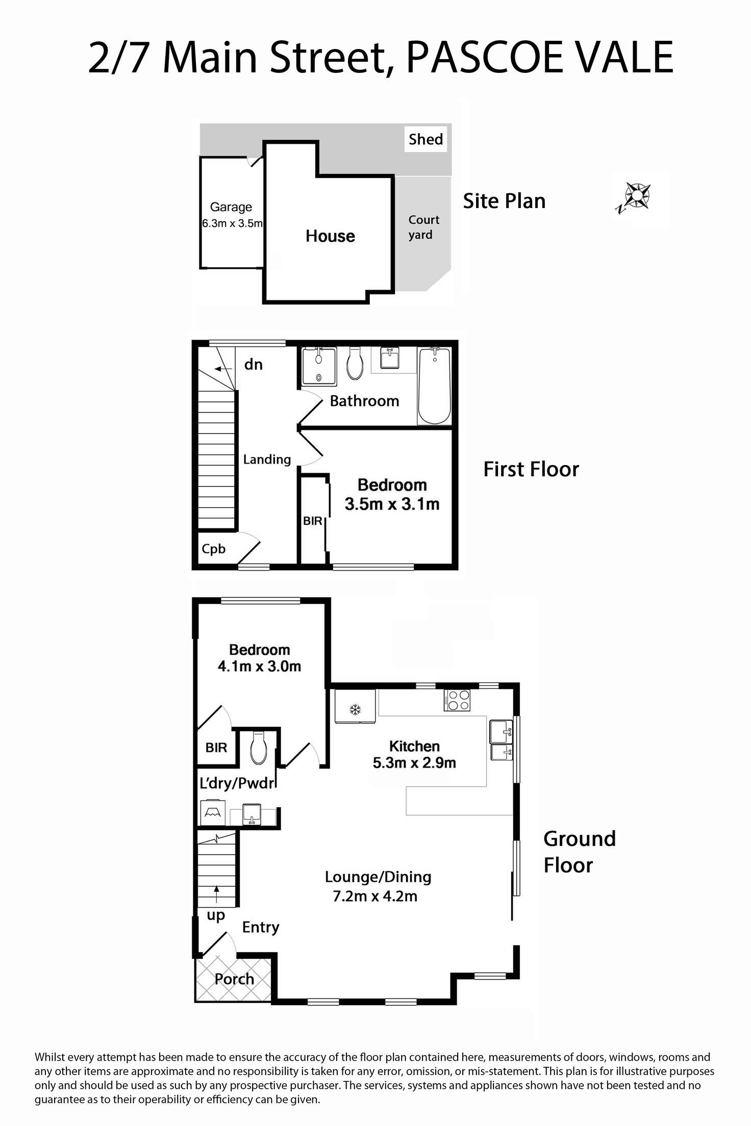 Floorplan of Homely townhouse listing, 2/7 Main Street, Pascoe Vale VIC 3044