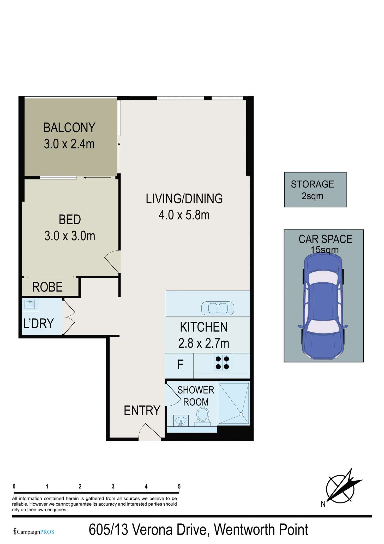 Floorplan of Homely apartment listing, Unit 605/13 Verona Dr, Wentworth Point NSW 2127