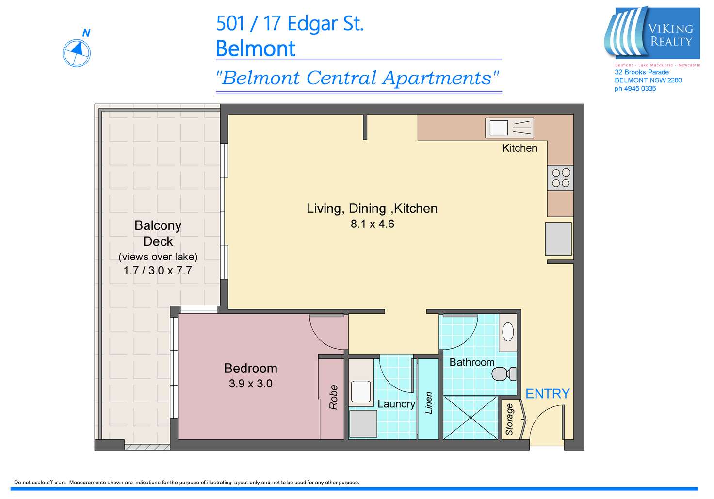 Floorplan of Homely unit listing, Unit 501/13-17 Edgar St, Belmont NSW 2280