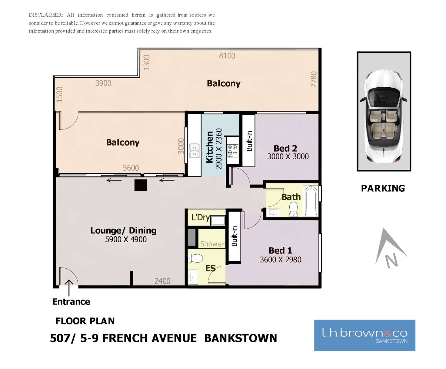 Floorplan of Homely apartment listing, Unit 507/5 French Ave, Bankstown NSW 2200