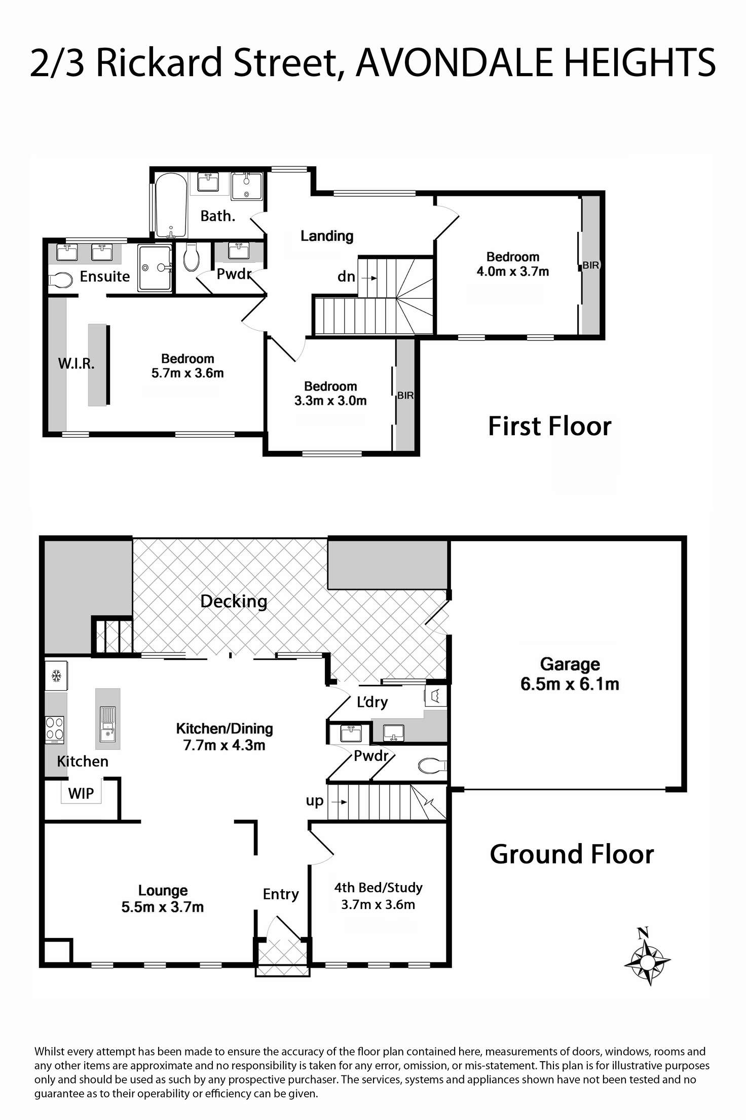 Floorplan of Homely townhouse listing, 2/3 Rickard Street, Avondale Heights VIC 3034