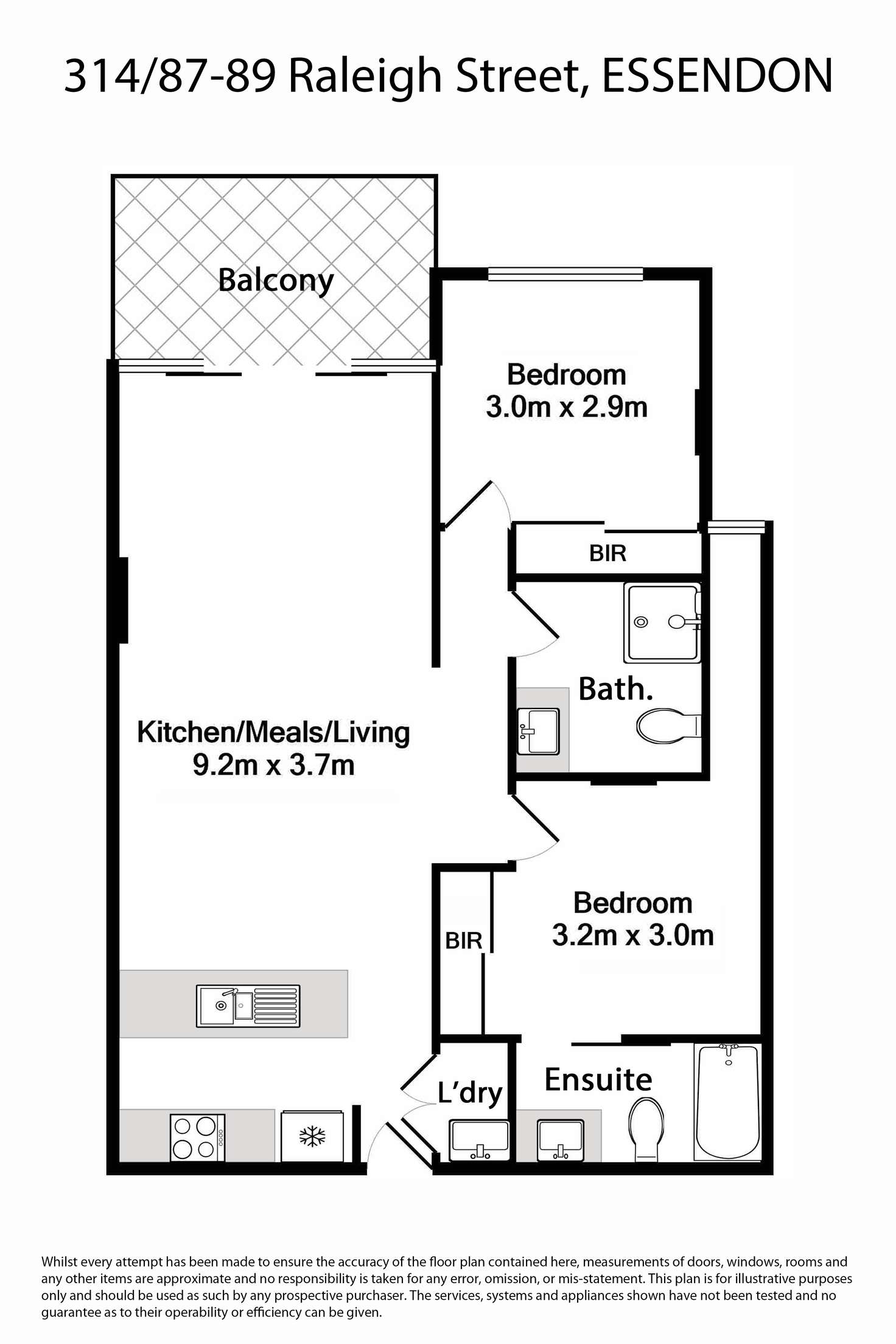 Floorplan of Homely apartment listing, 314/87-89 Raleigh Street, Essendon VIC 3040