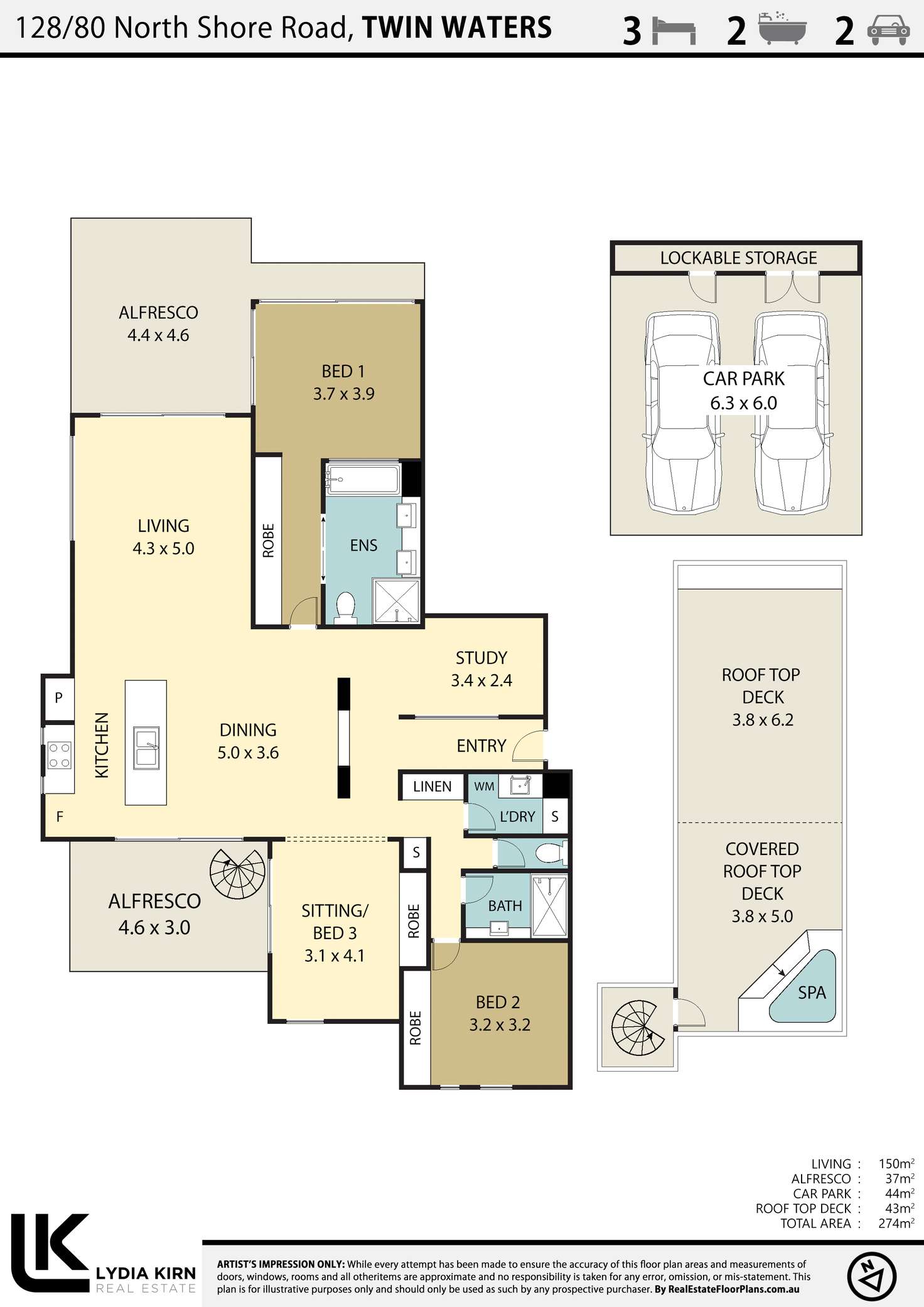 Floorplan of Homely apartment listing, Unit 128/80 North Shore Rd, Twin Waters QLD 4564