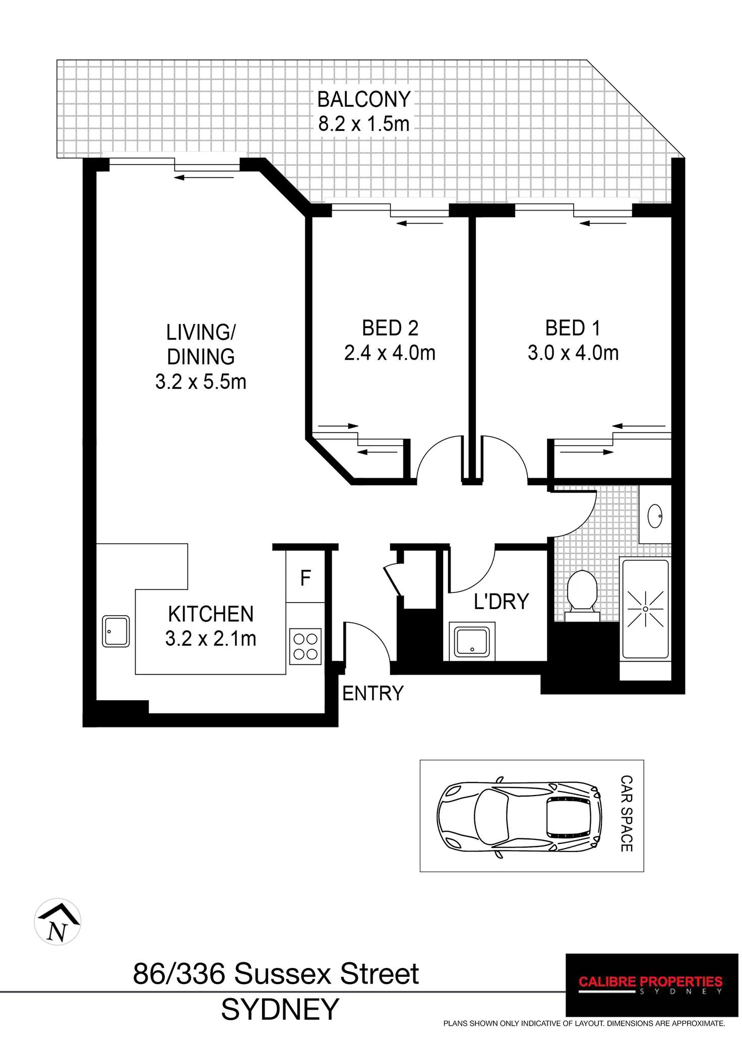 Floorplan of Homely apartment listing, 86/336 Sussex St, Sydney NSW 2000