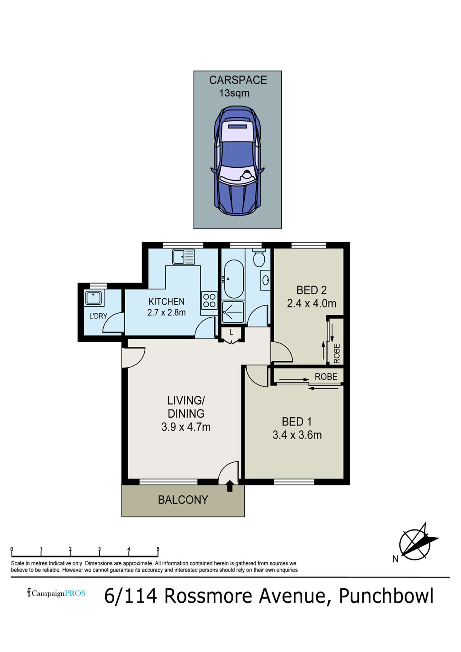 Floorplan of Homely unit listing, Unit 6/114 Rossmore Ave, Punchbowl NSW 2196