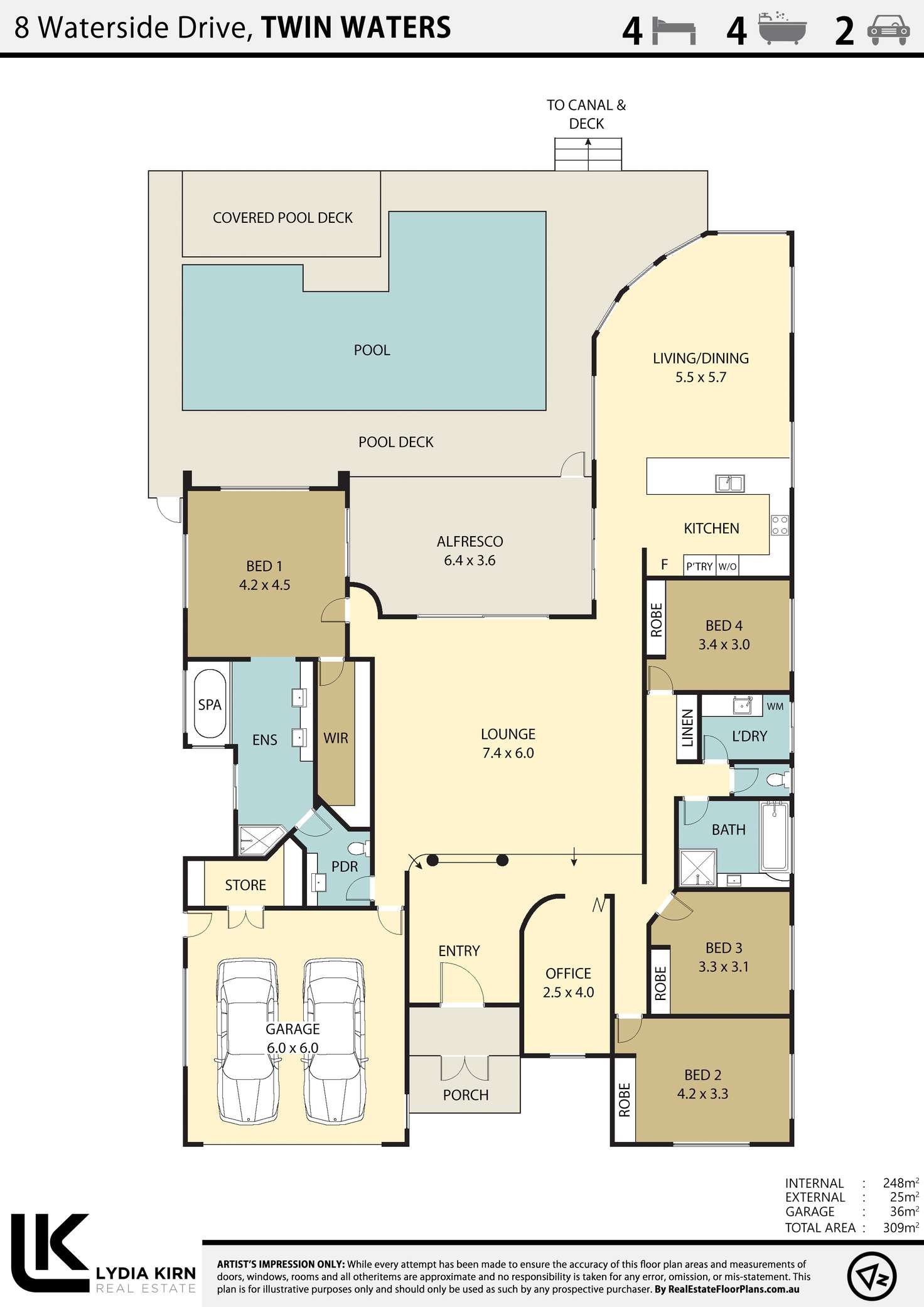 Floorplan of Homely house listing, 8 Waterside Dr, Twin Waters QLD 4564
