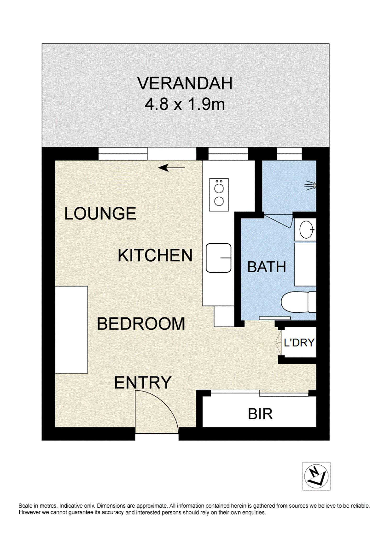 Floorplan of Homely studio listing, 618/67 Belmore Road, Randwick NSW 2031