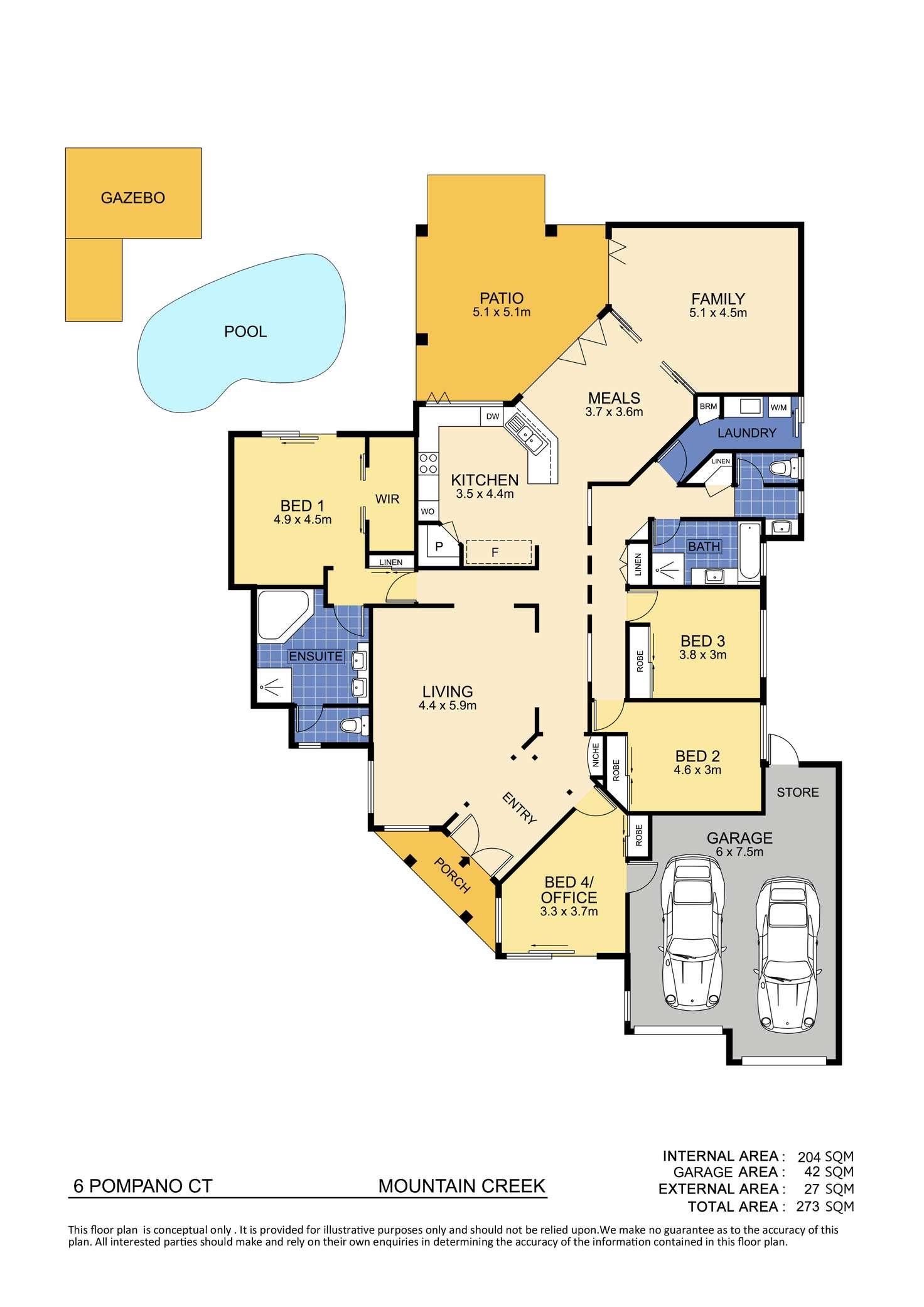 Floorplan of Homely house listing, 6 Pompano Court, Mountain Creek QLD 4557