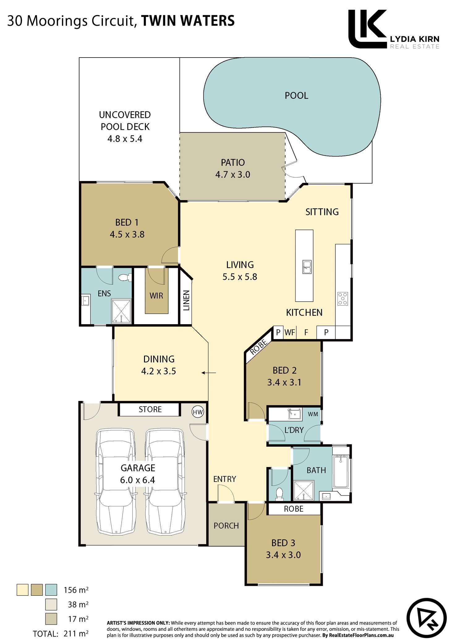 Floorplan of Homely house listing, 30 Moorings Cct, Twin Waters QLD 4564