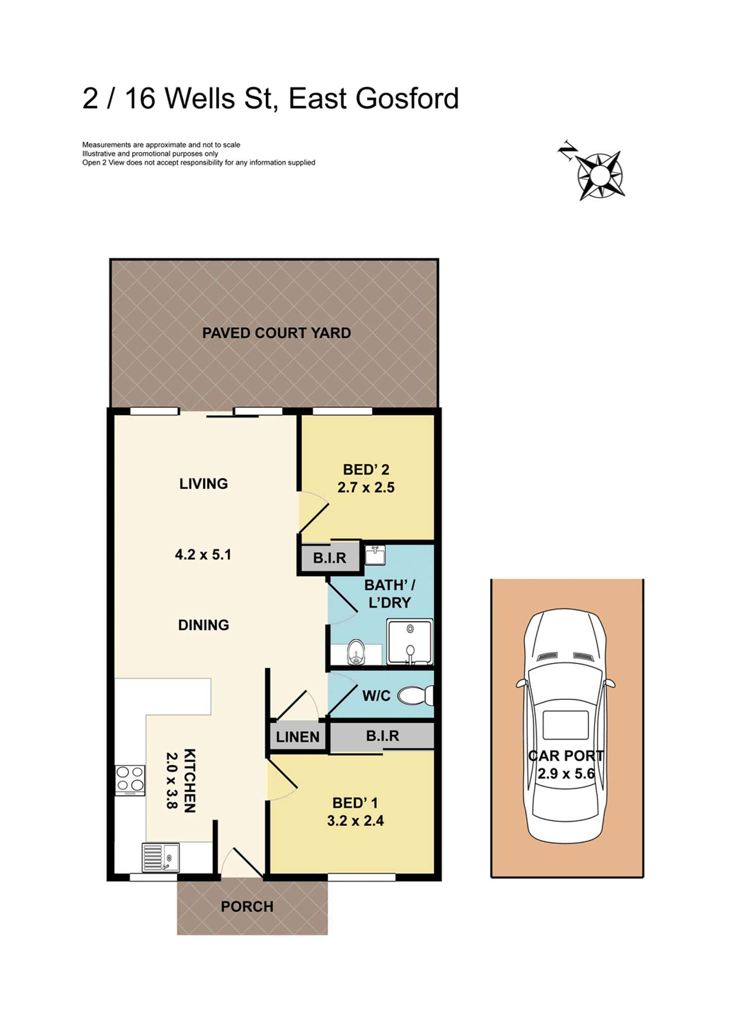 Floorplan of Homely townhouse listing, Unit 2/16 Wells St, East Gosford NSW 2250
