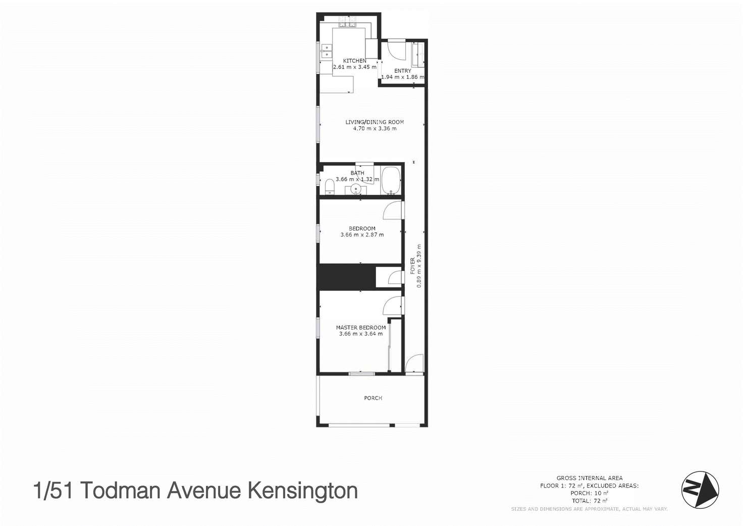 Floorplan of Homely unit listing, Unit 1/51 Todman Avenue, Kensington NSW 2033