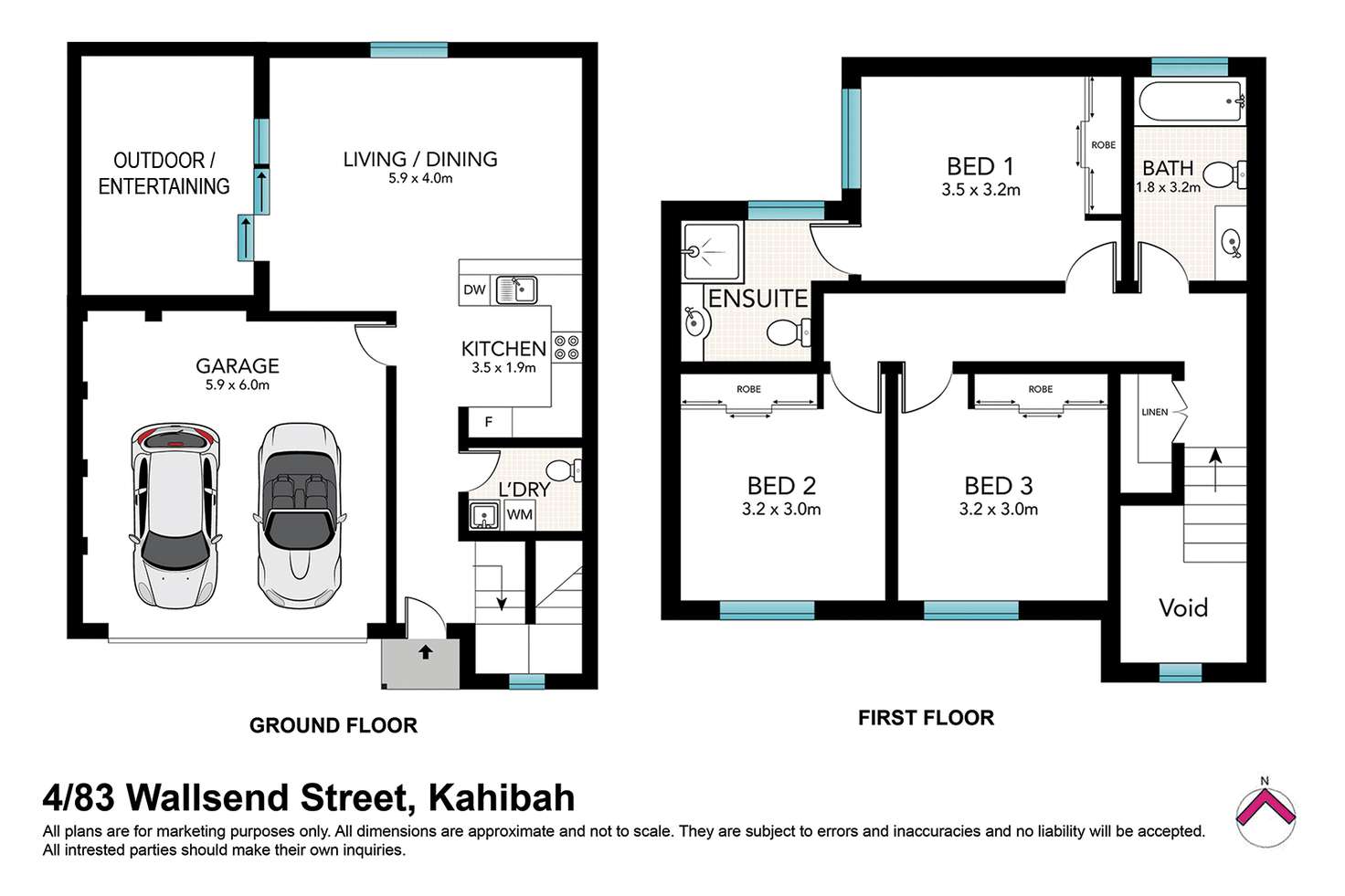 Floorplan of Homely townhouse listing, Unit 4/83 Wallsend St, Kahibah NSW 2290