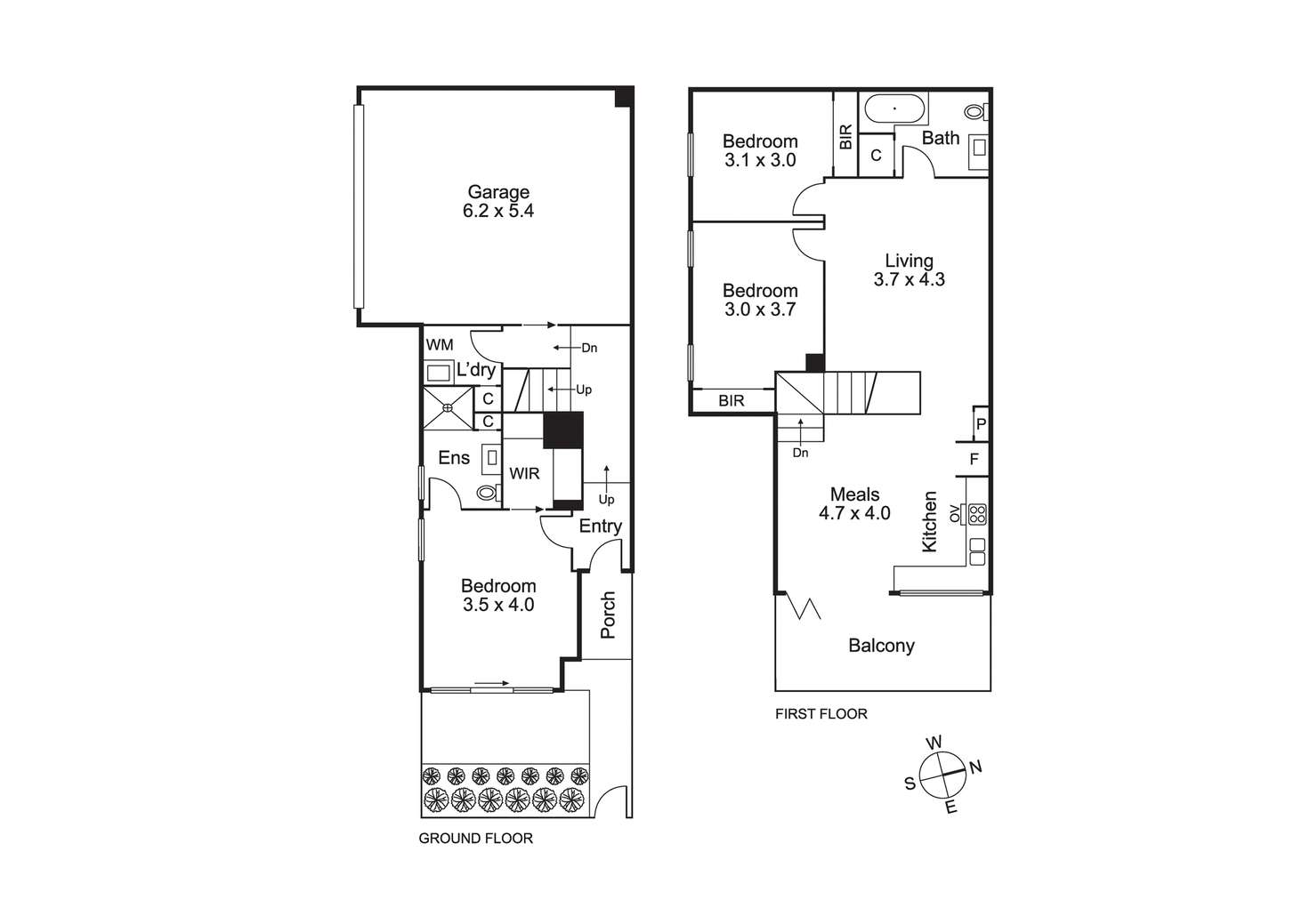 Floorplan of Homely townhouse listing, 151A Male St, Brighton VIC 3186
