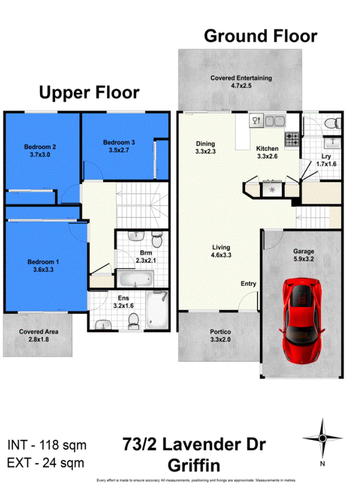 Floorplan of Homely townhouse listing, Unit 73/2-22 Lavender Dr, Griffin QLD 4503