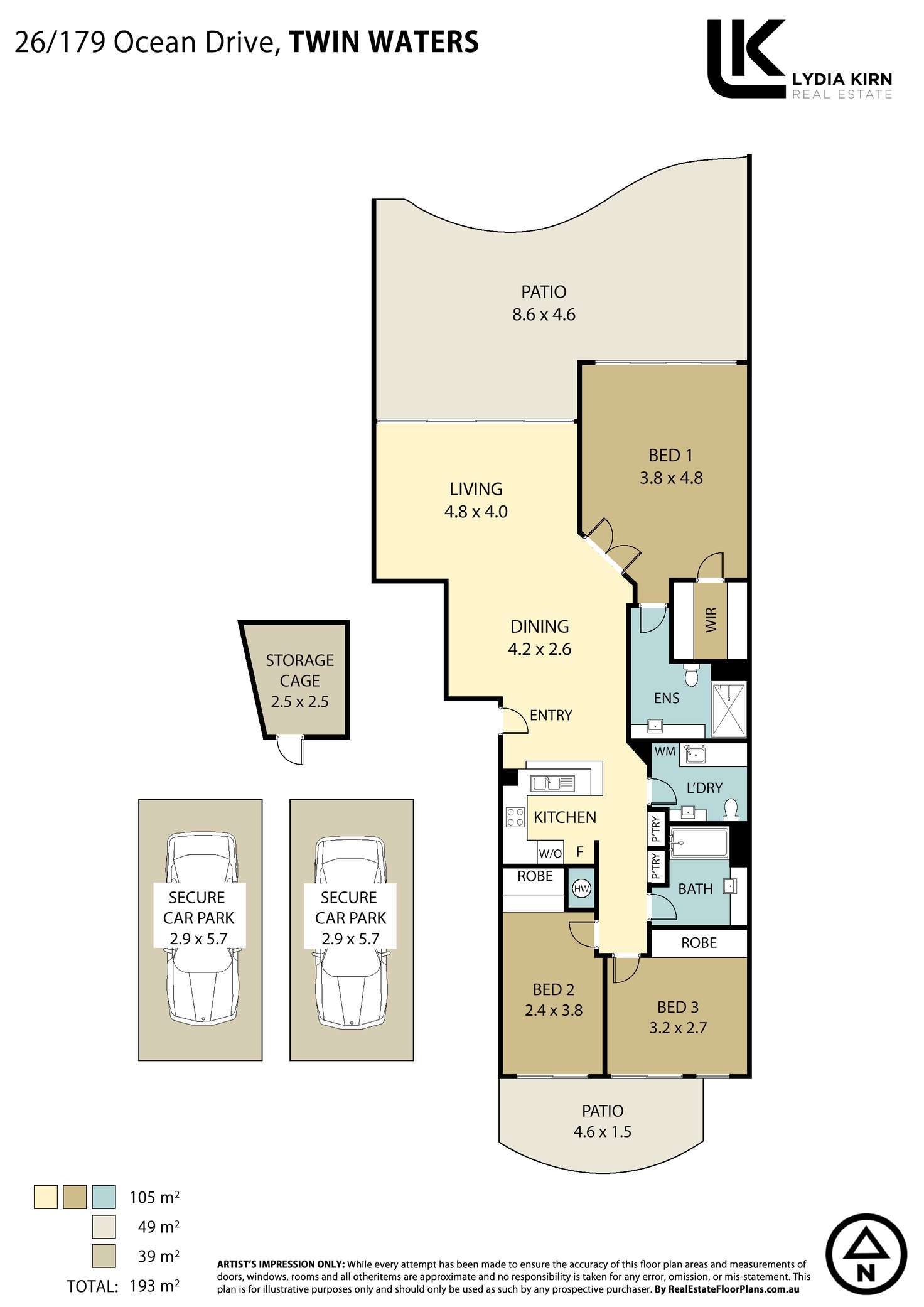 Floorplan of Homely apartment listing, Unit 26/179 Ocean Dr, Twin Waters QLD 4564