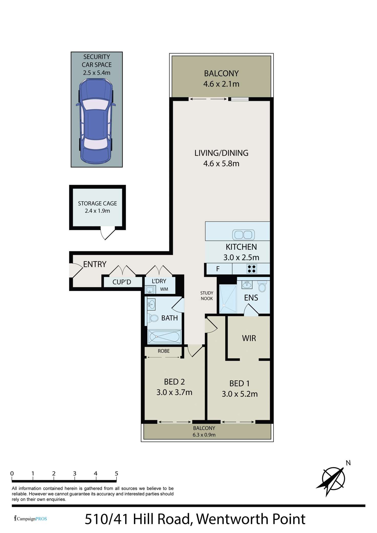 Floorplan of Homely apartment listing, Unit 510/41 Hill Rd, Wentworth Point NSW 2127