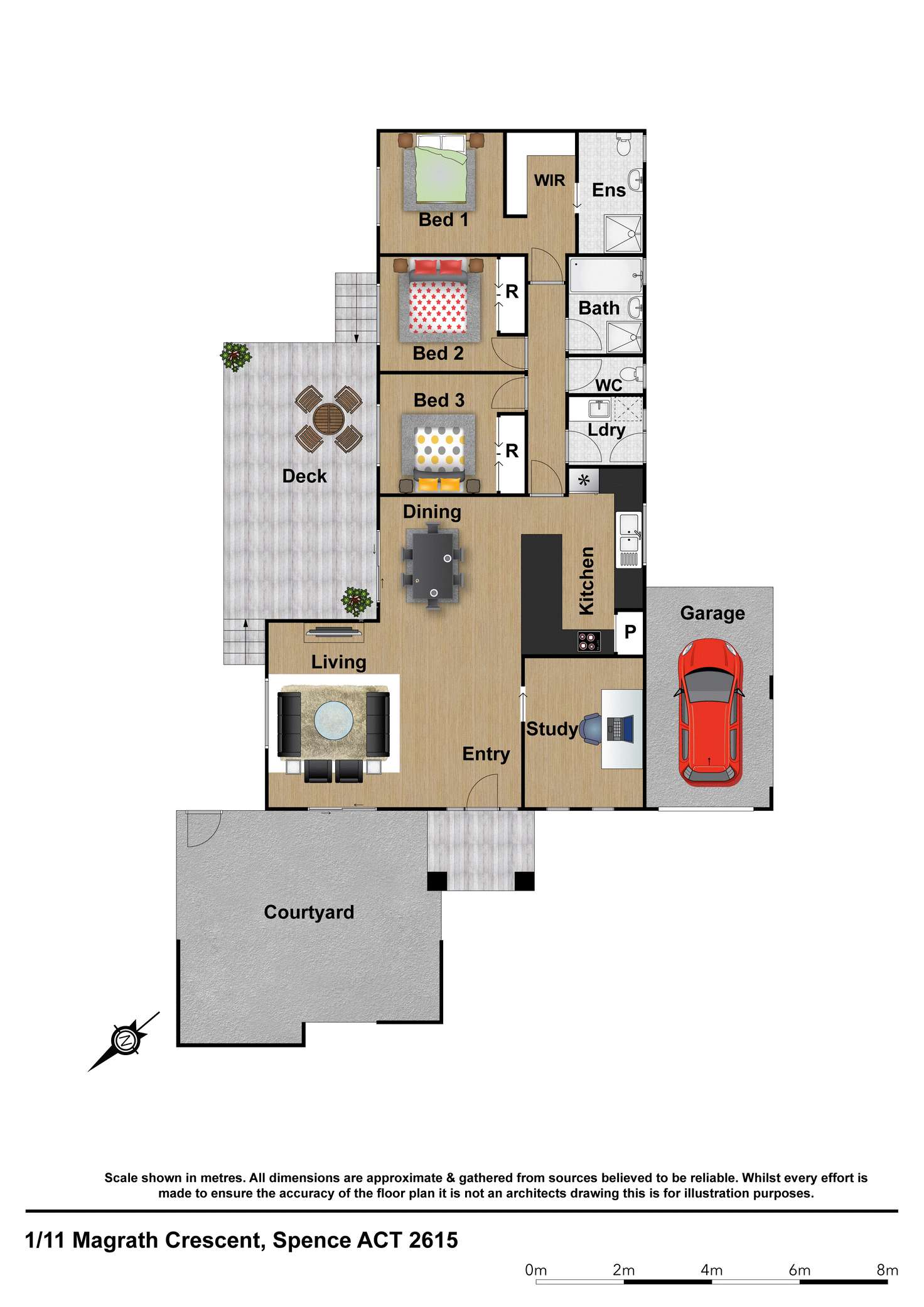 Floorplan of Homely house listing, Unit 1/11 Magrath Cres, Spence ACT 2615