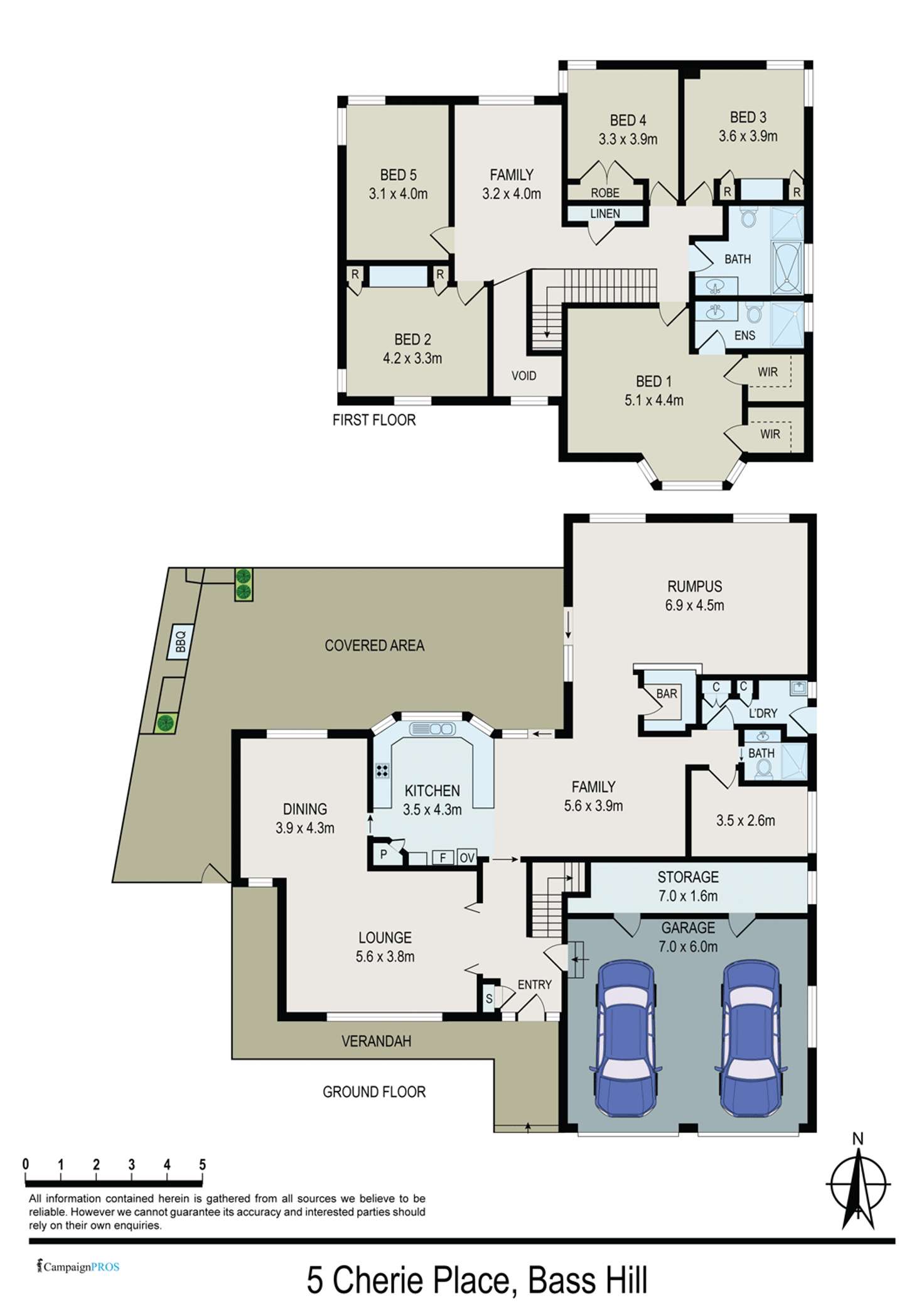 Floorplan of Homely house listing, 5 Cherie Pl, Bass Hill NSW 2197