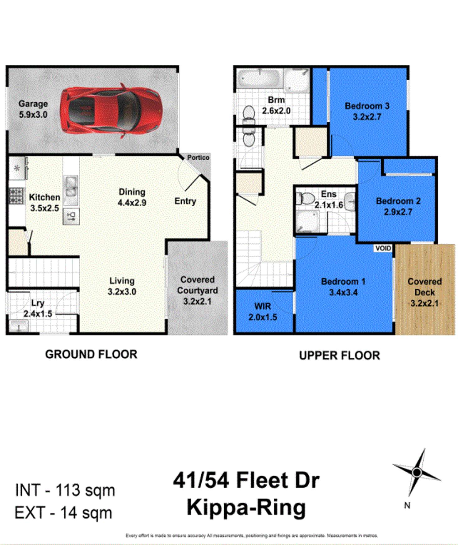 Floorplan of Homely townhouse listing, Unit 41/48-54 Fleet Dr, Kippa-ring QLD 4021