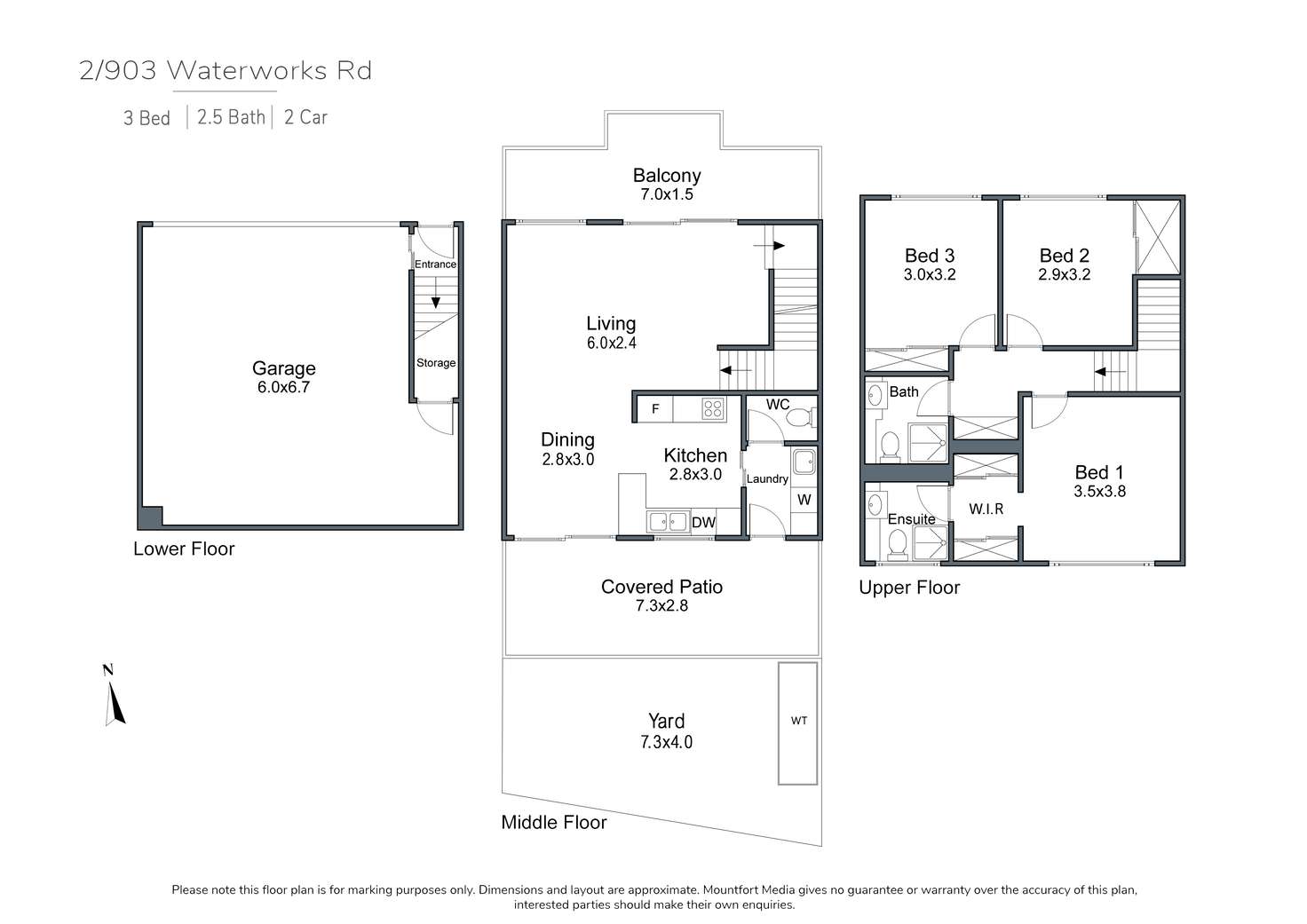 Floorplan of Homely townhouse listing, 903 Waterworks Road, The Gap QLD 4061