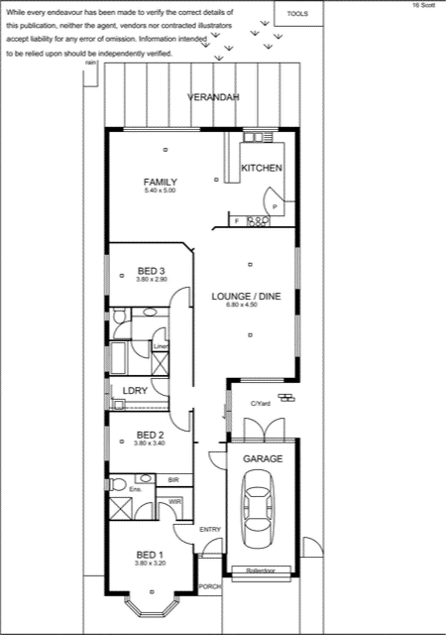 Floorplan of Homely villa listing, 16 Scott St, Tranmere SA 5073