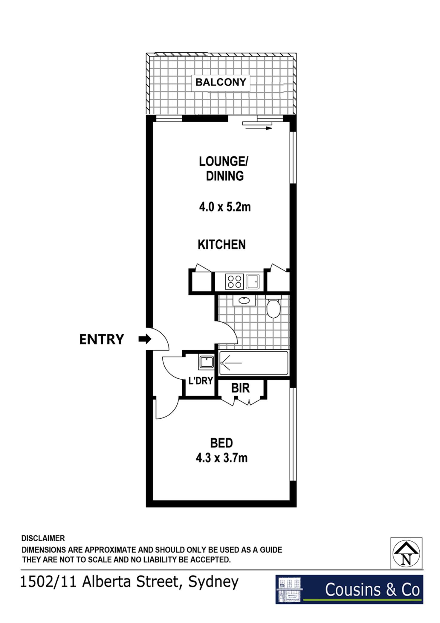 Floorplan of Homely apartment listing, 1502/11 Alberta Street, Sydney NSW 2000