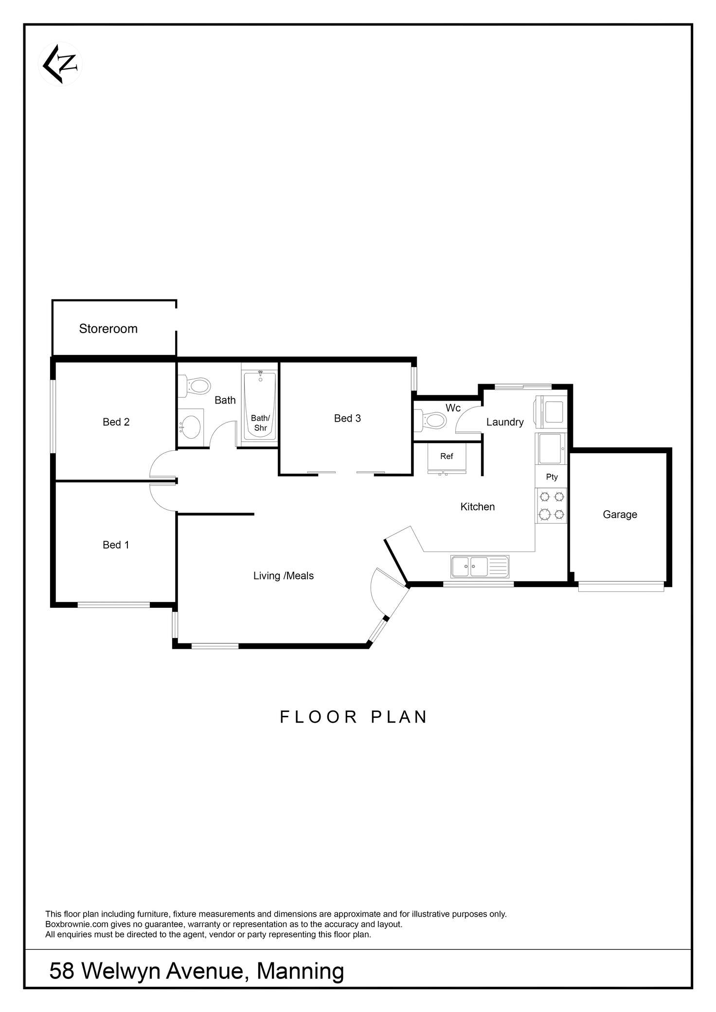 Floorplan of Homely house listing, 58 Welwyn Avenue, Manning WA 6152