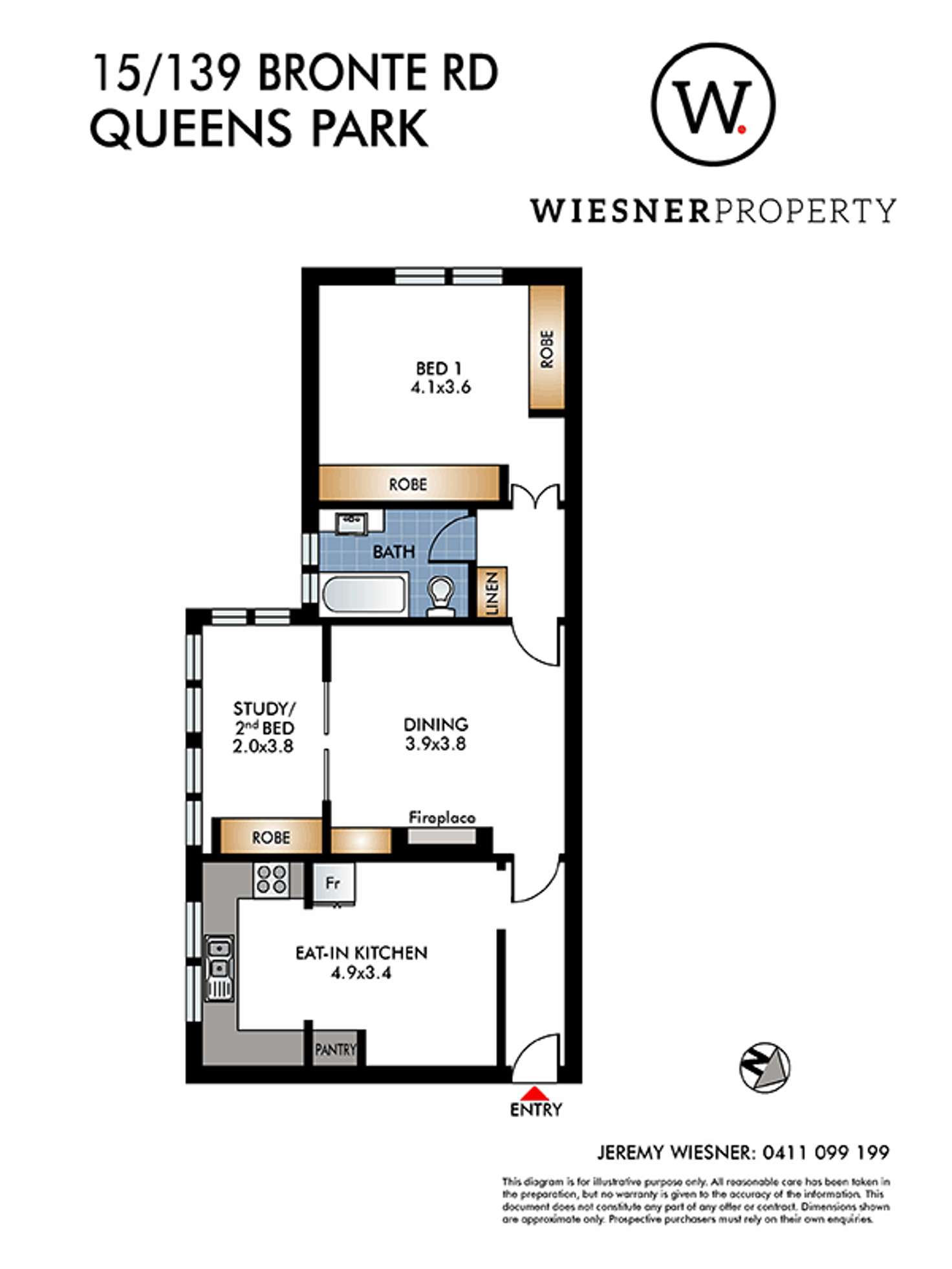 Floorplan of Homely apartment listing, Unit 15/139 Bronte Rd, Queens Park NSW 2022