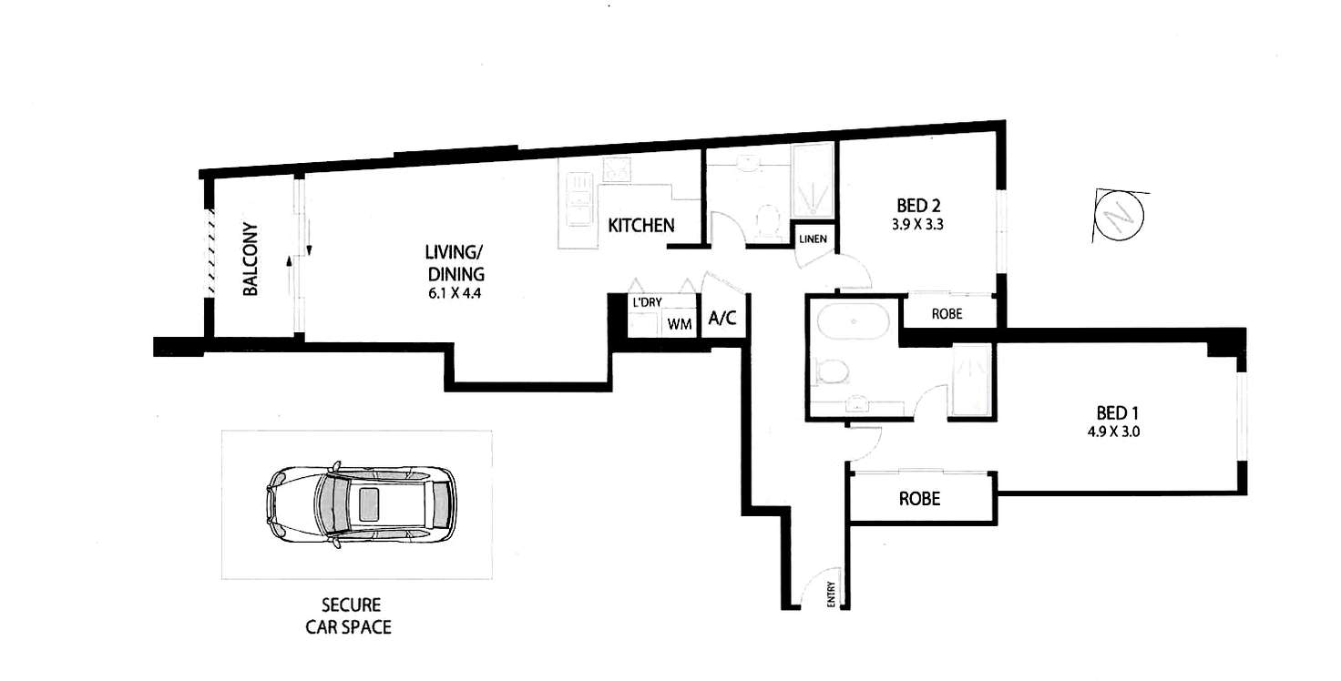 Floorplan of Homely apartment listing, 63/1 Brown Street, Ashfield NSW 2131