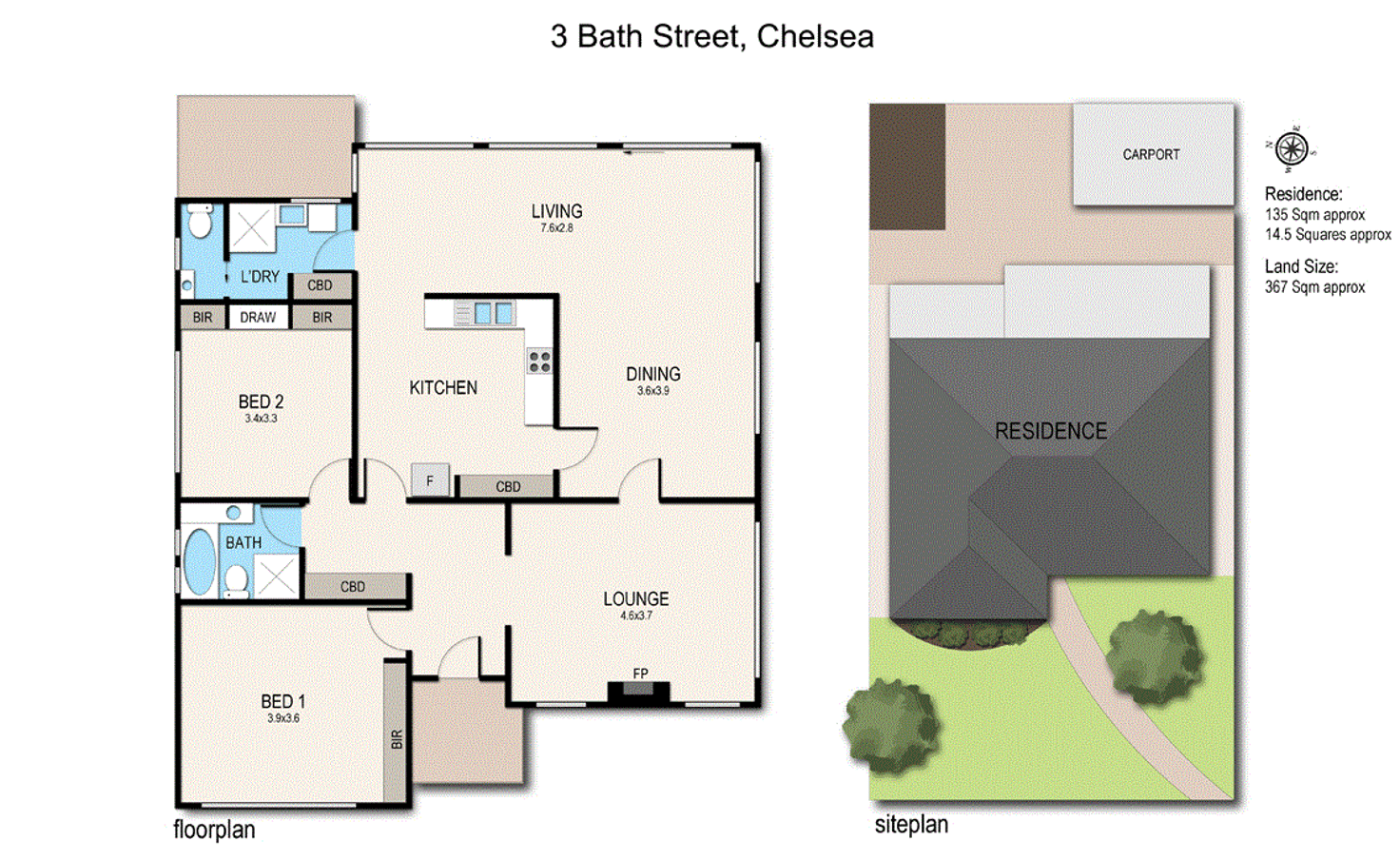 Floorplan of Homely house listing, 3 Bath St, Chelsea VIC 3196