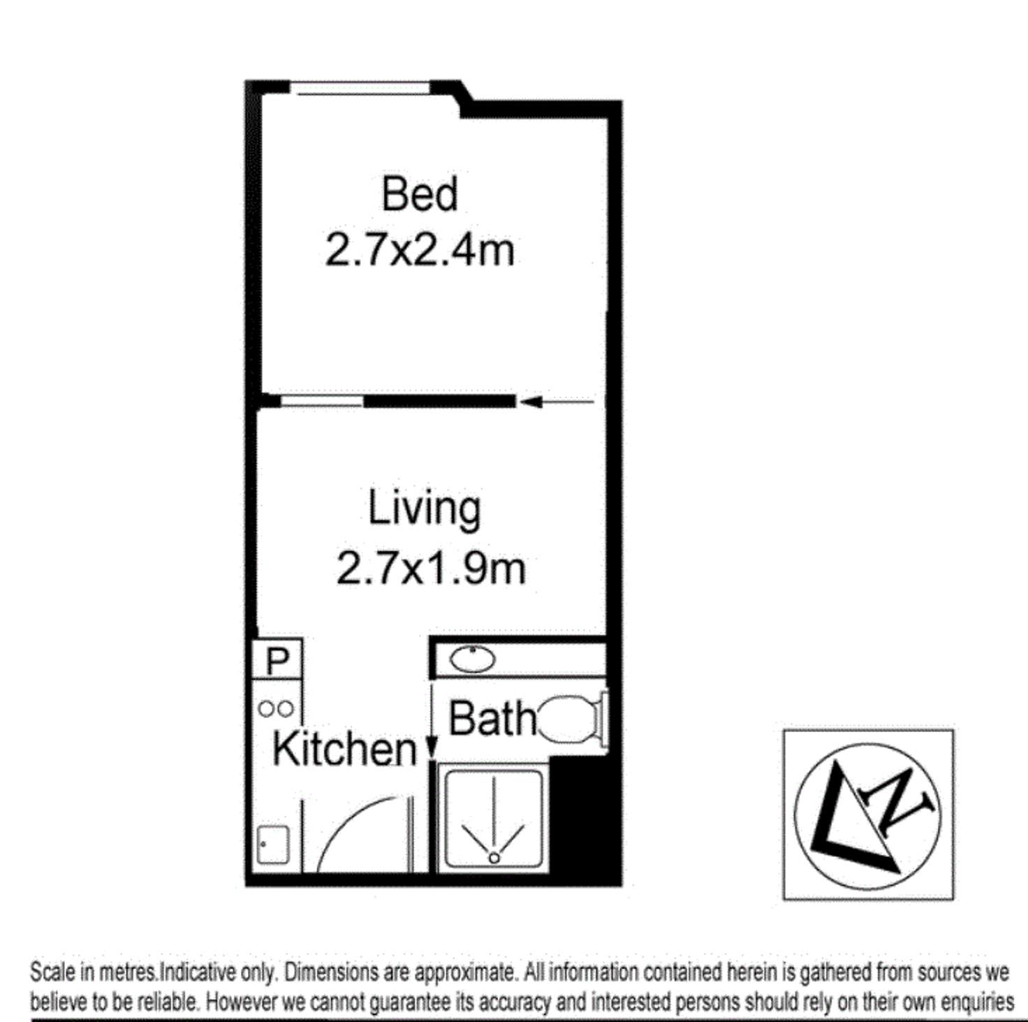 Floorplan of Homely studio listing, Unit 414/9 High St, North Melbourne VIC 3051