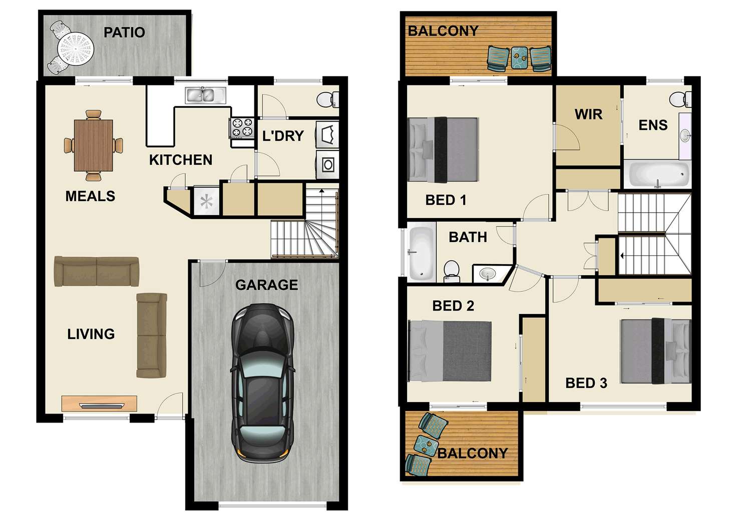 Floorplan of Homely townhouse listing, Unit 4/210 Government Rd, Forest Lake QLD 4078