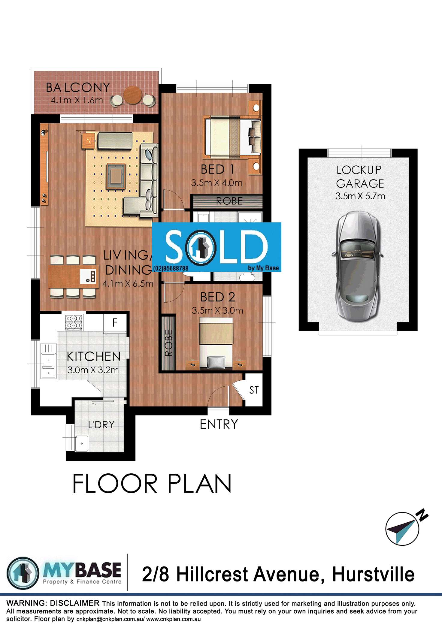 Floorplan of Homely unit listing, Unit 2/8 Hillcrest Ave, Hurstville NSW 2220
