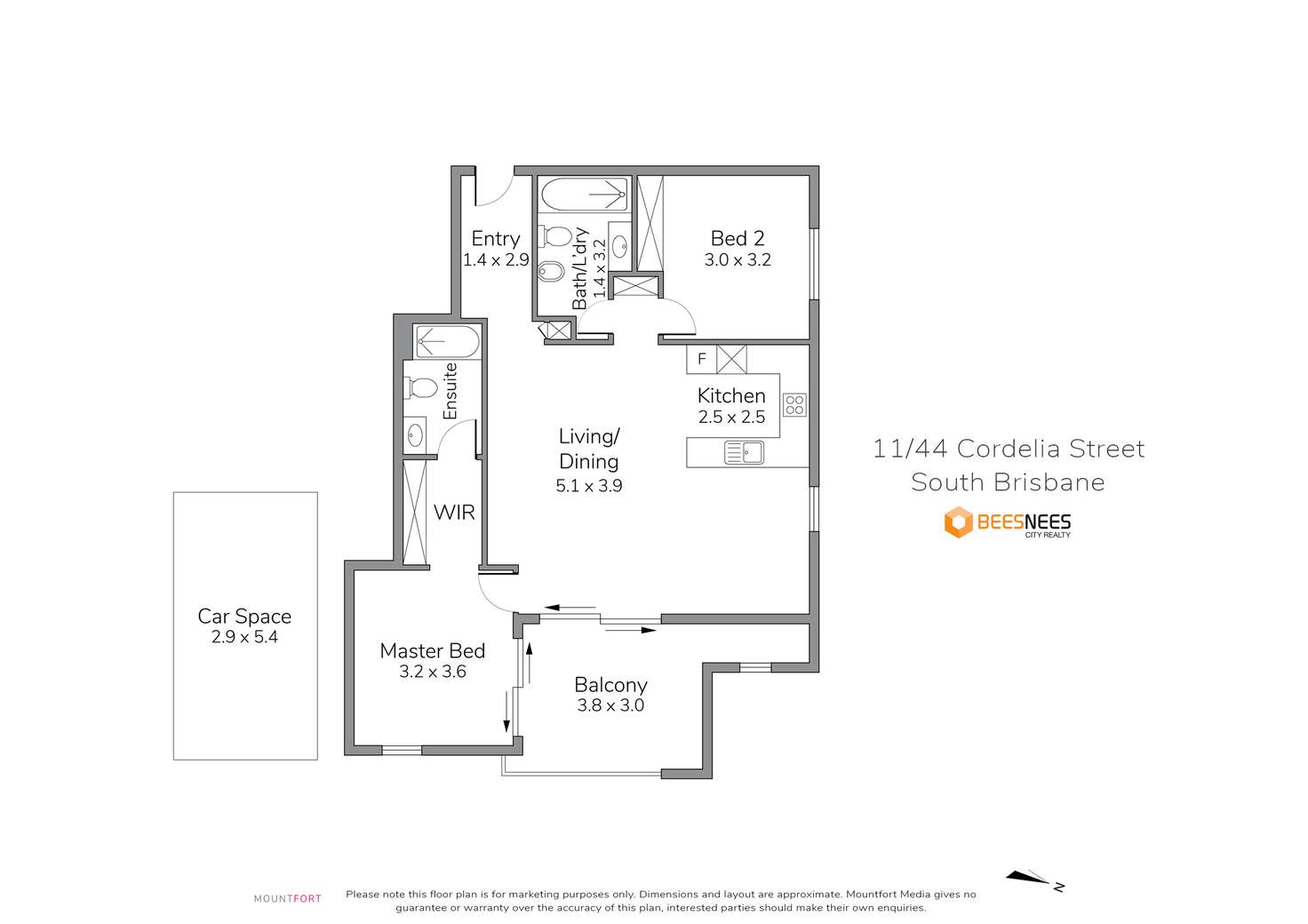 Floorplan of Homely apartment listing, 11/44 Cordelia St, South Brisbane QLD 4101