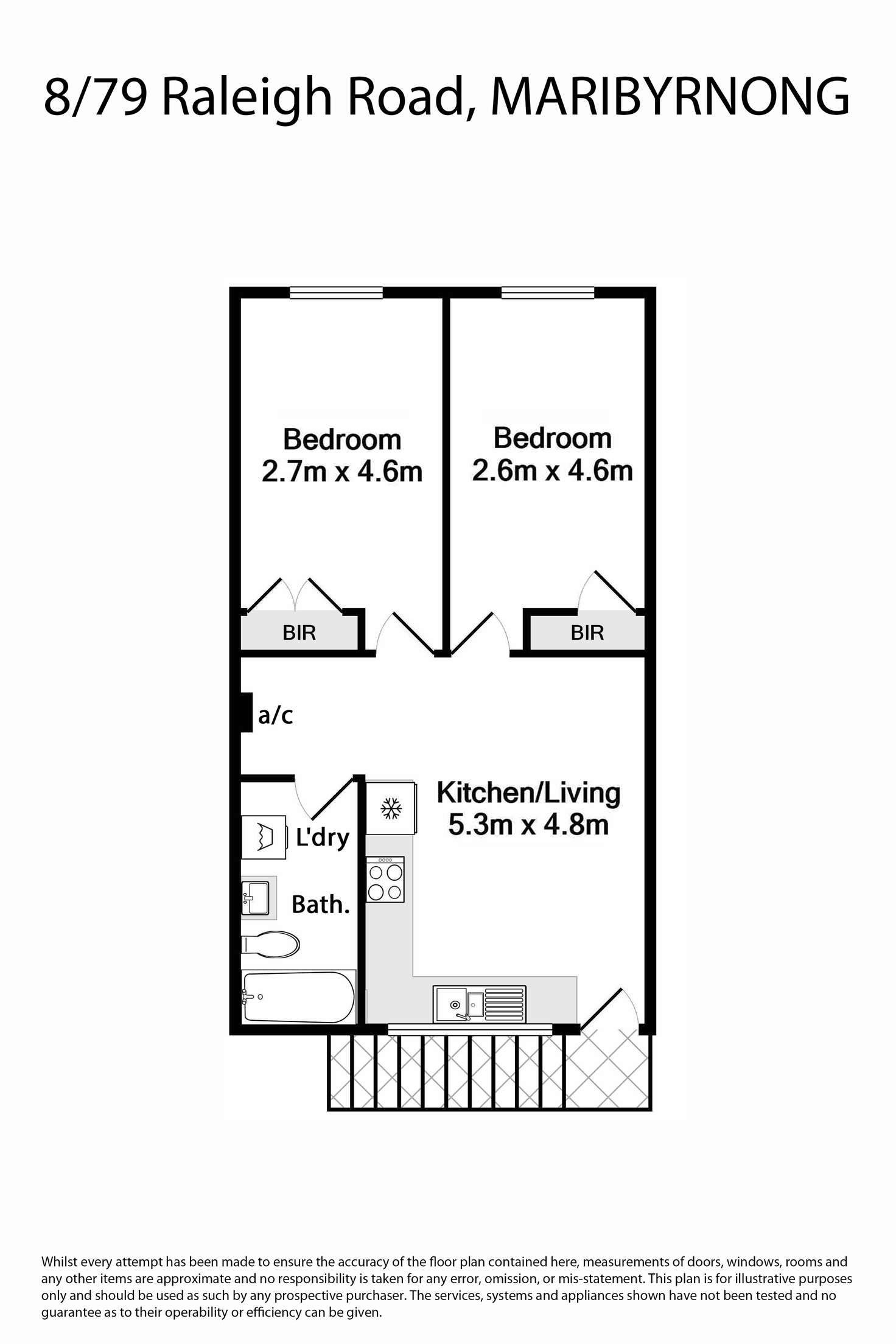 Floorplan of Homely apartment listing, 8/79 Raleigh Road, Maribyrnong VIC 3032