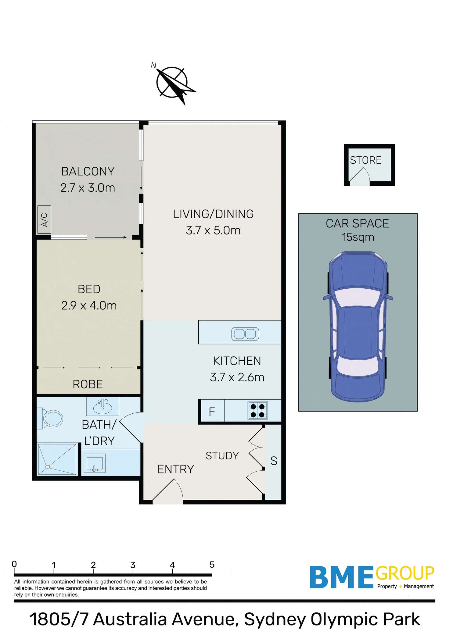Floorplan of Homely apartment listing, Unit 1805/7 Australia Ave, Sydney Olympic Park NSW 2127