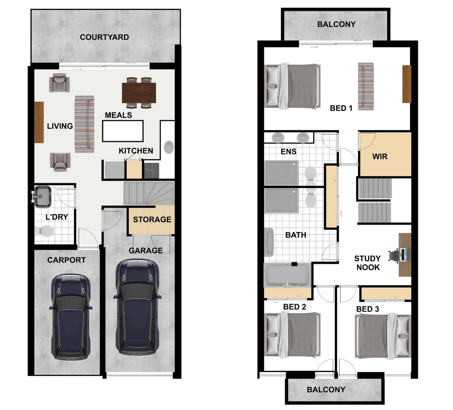 Floorplan of Homely townhouse listing, 28, 22 Yulia St, Coombabah QLD 4216