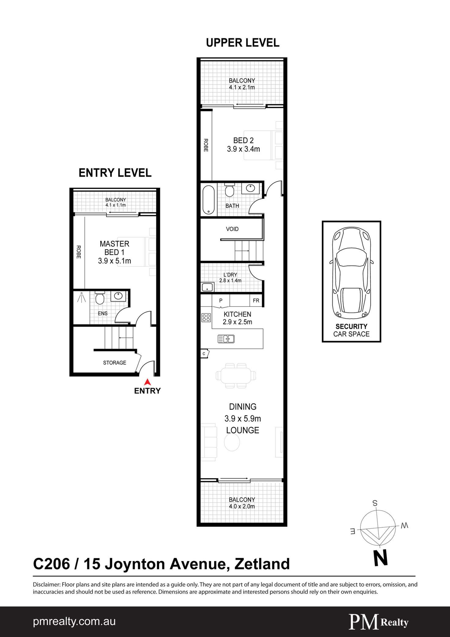 Floorplan of Homely apartment listing, C206/15 Joynton Ave, Zetland NSW 2017