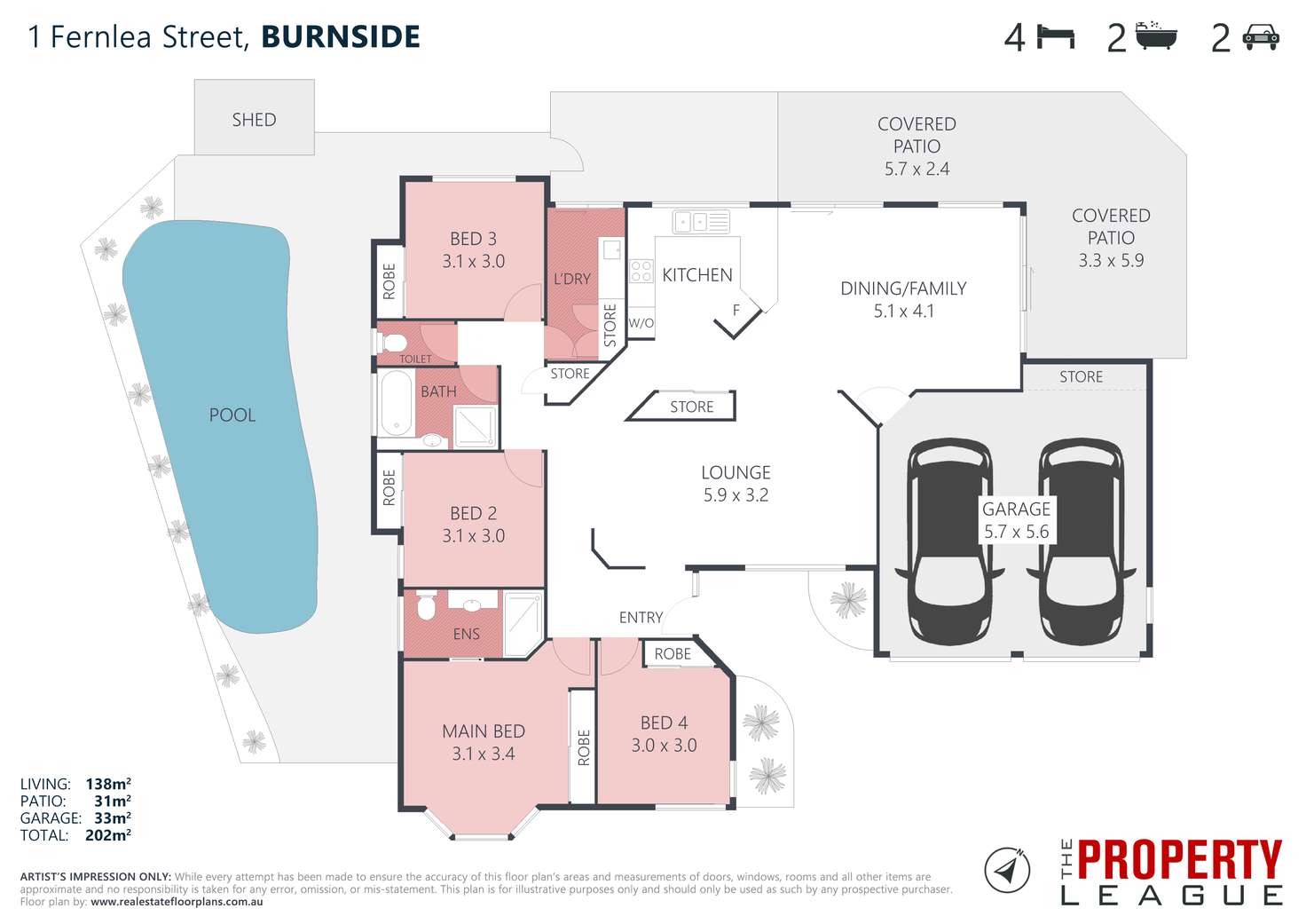 Floorplan of Homely house listing, 1 Fernlea St, Burnside QLD 4560
