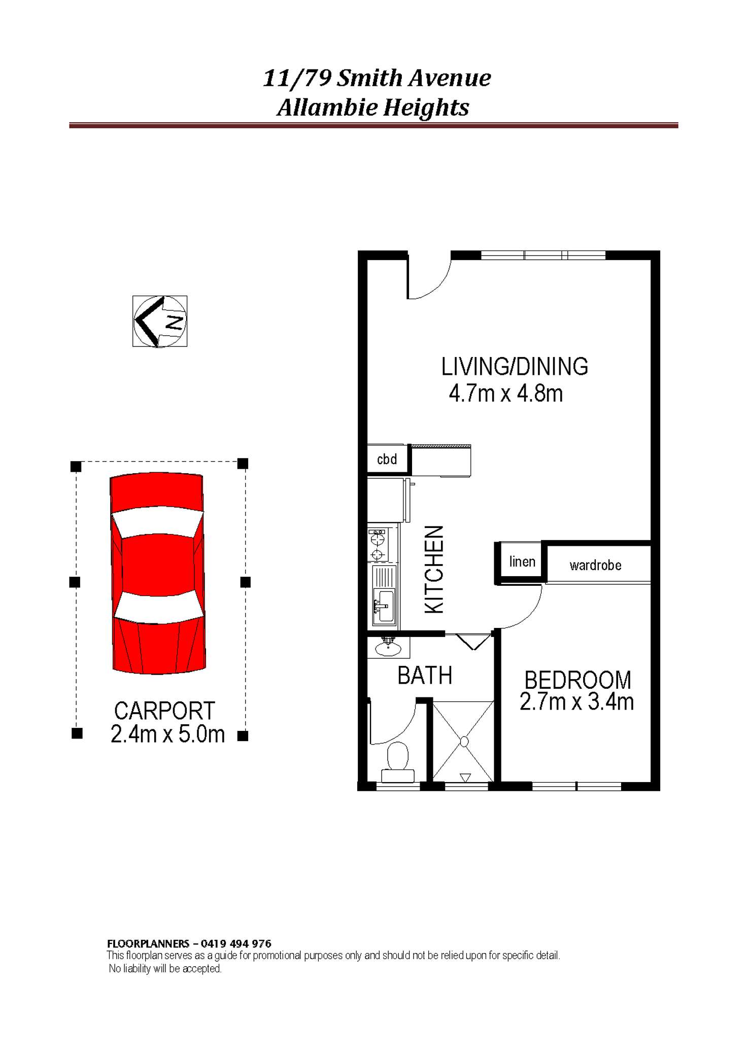 Floorplan of Homely unit listing, Unit 11/79 Smith Ave, Allambie Heights NSW 2100