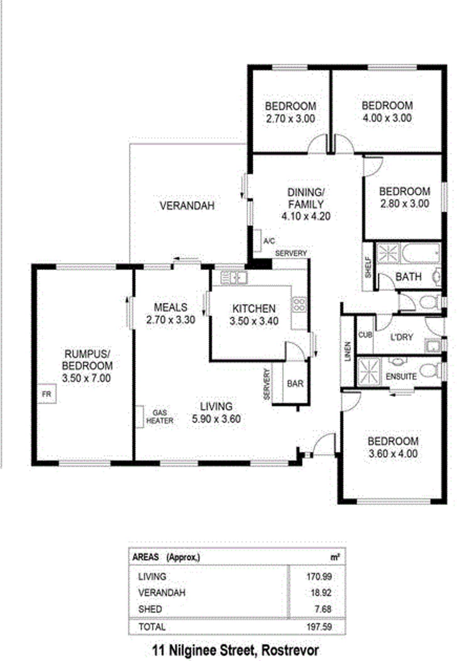 Floorplan of Homely house listing, 11 Nilginee St, Rostrevor SA 5073