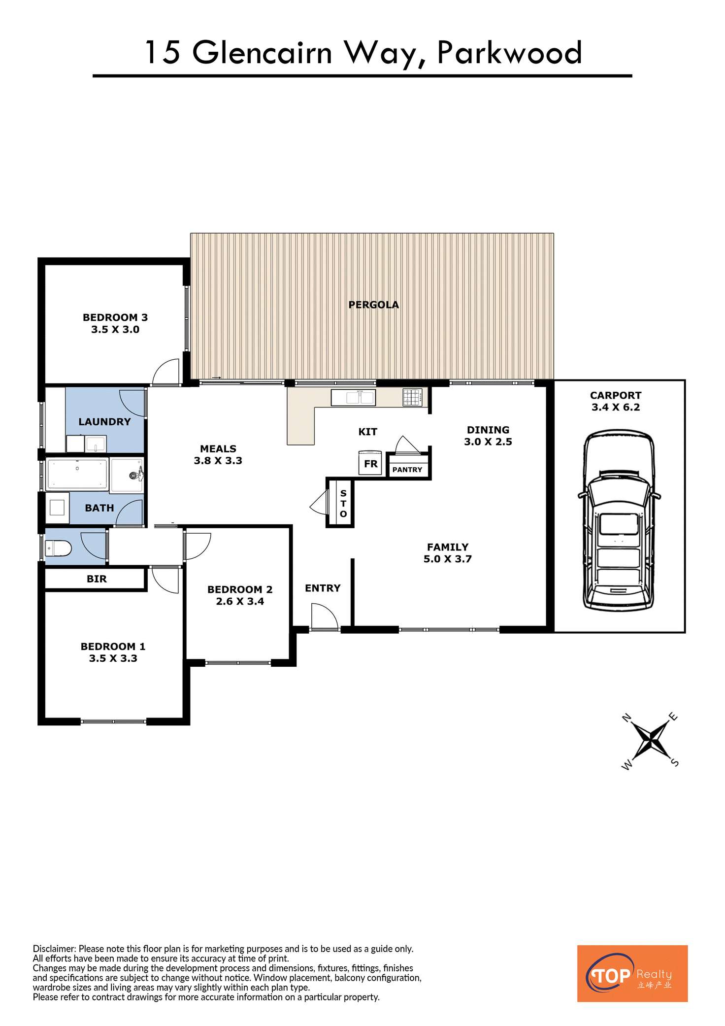 Floorplan of Homely house listing, 15 Glencairn Way, Parkwood WA 6147