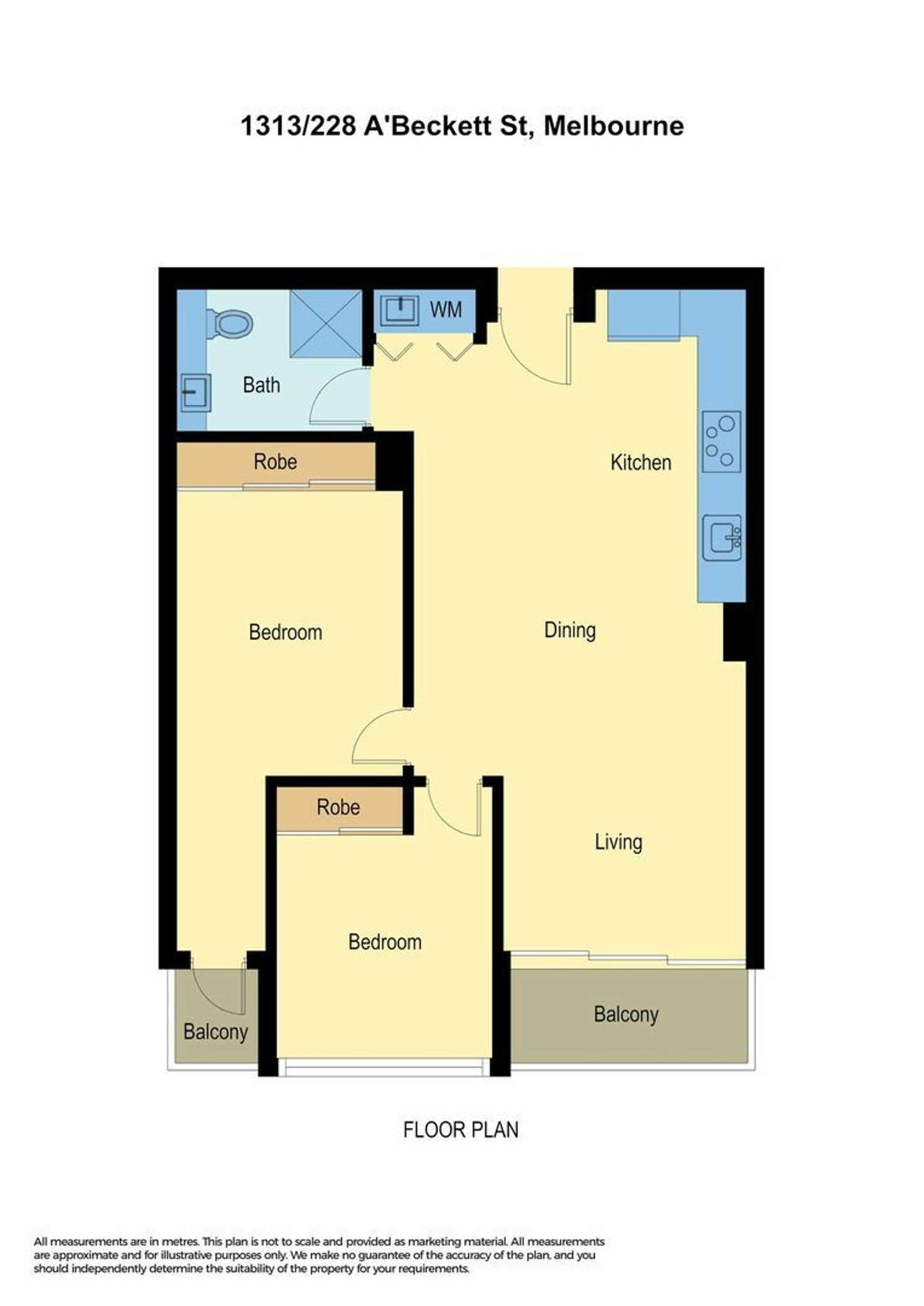 Floorplan of Homely apartment listing, 1013/228 A'beckett Street, Melbourne VIC 3000