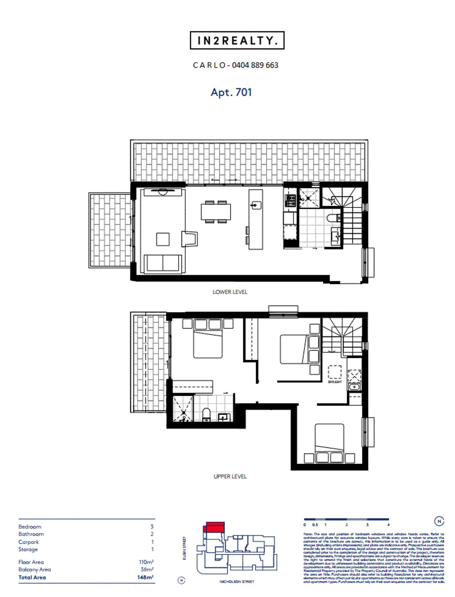 Floorplan of Homely apartment listing, 701/8 Elgin, Carlton VIC 3053