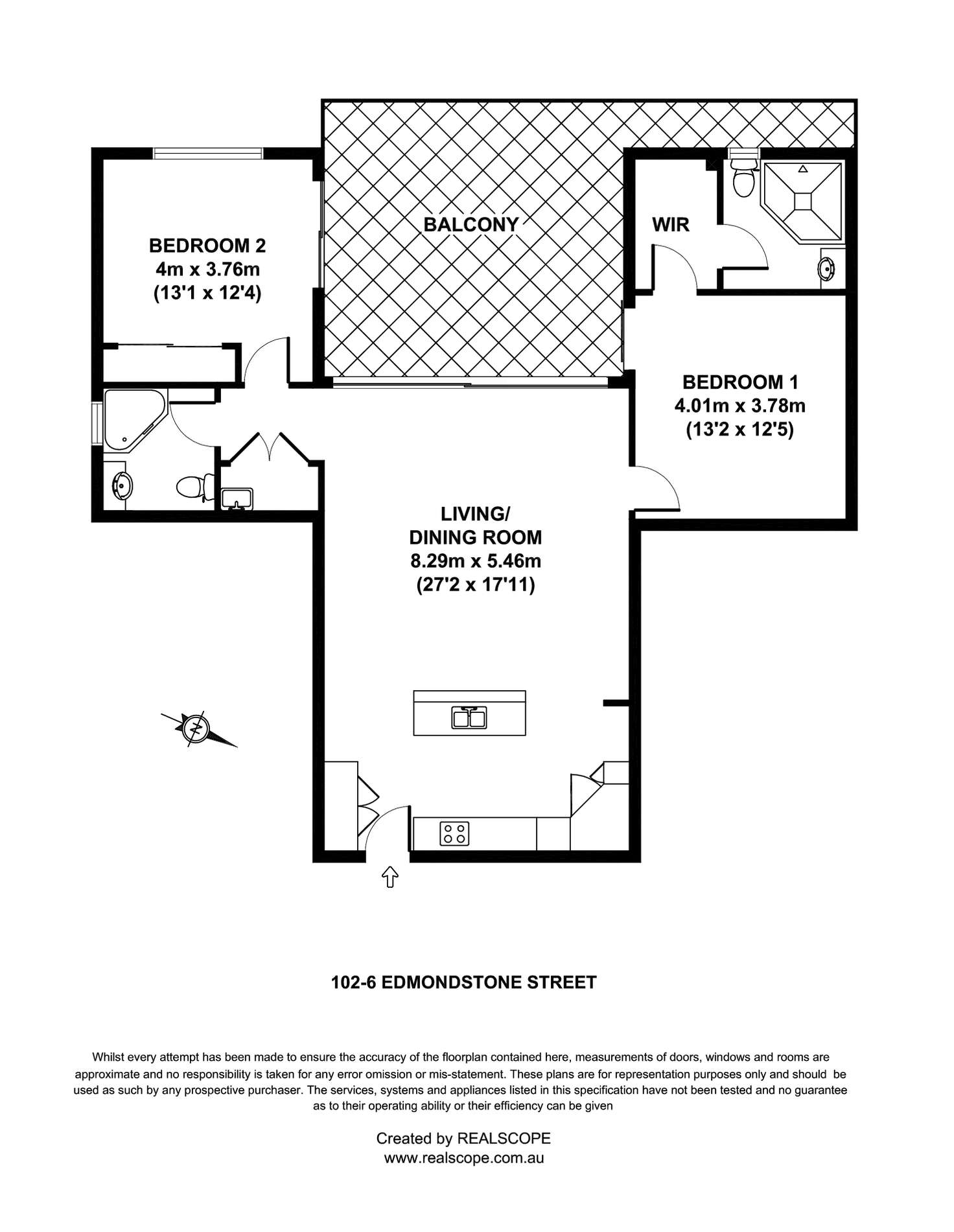 Floorplan of Homely apartment listing, 2/6 Edmondstone Street, South Brisbane QLD 4101