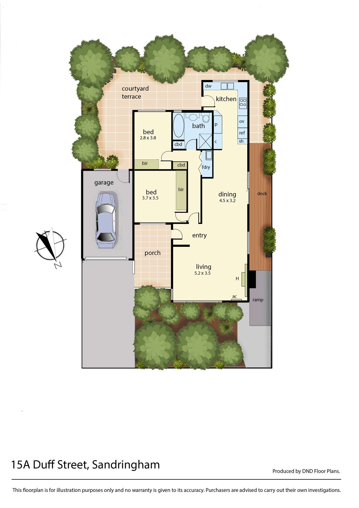 Floorplan of Homely unit listing, 15A Duff St, Sandringham VIC 3191