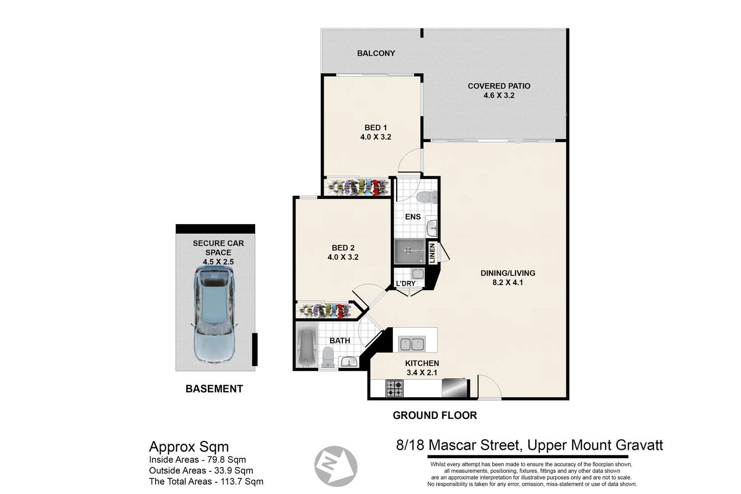 Floorplan of Homely unit listing, Unit 18/8 Mascar St, Upper Mount Gravatt QLD 4122