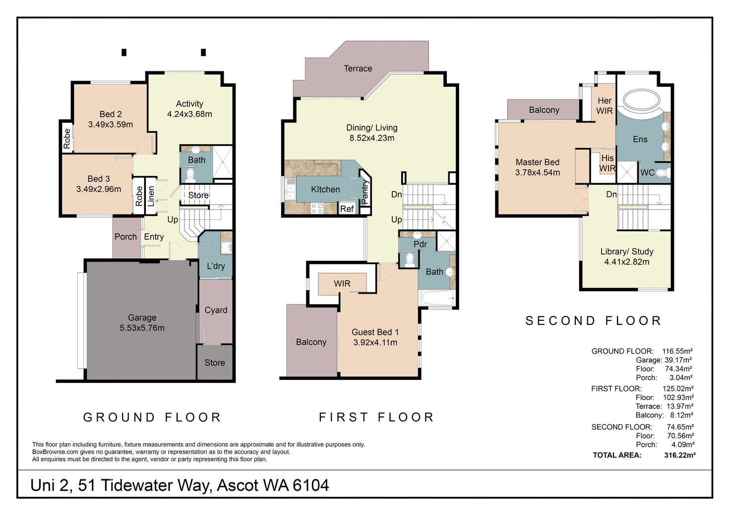 Floorplan of Homely townhouse listing, Unit 2/51 Tidewater Way, Ascot WA 6104